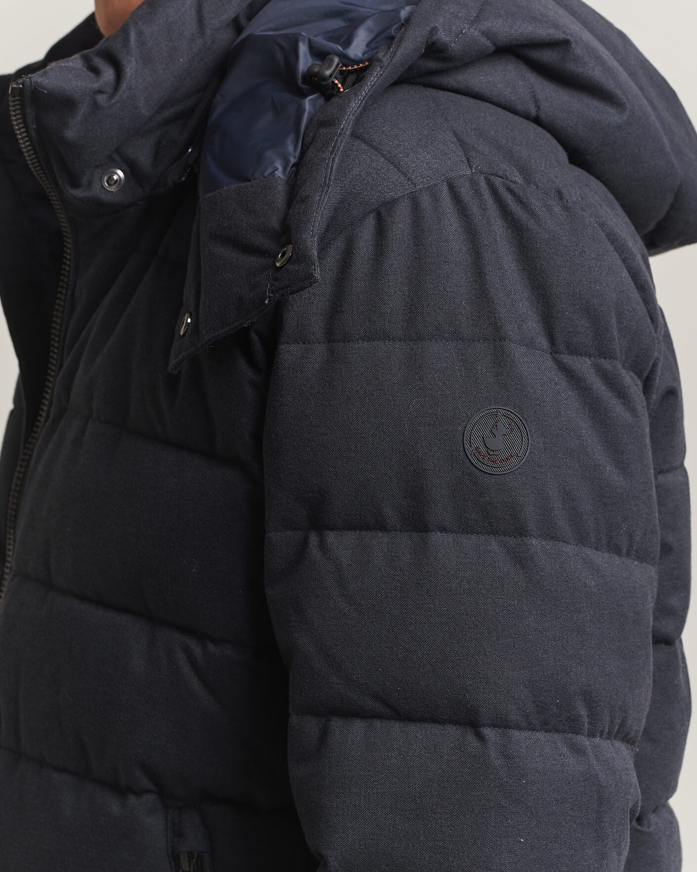 Heren | Jassen | Save The Duck | Constantin Padded Flannel Jacket Navy Blue Melange
