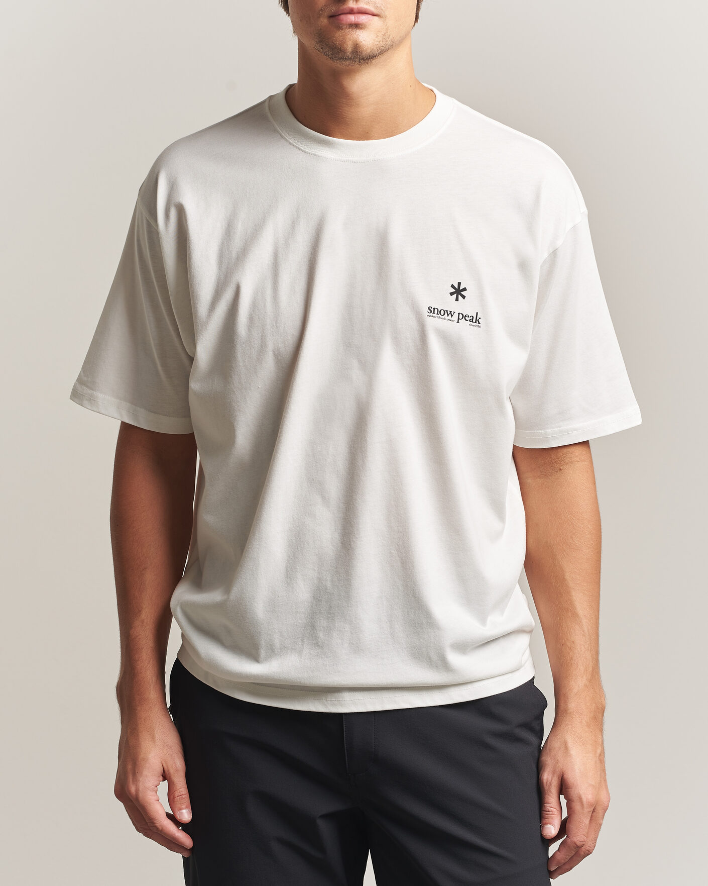 Homme | T-shirts | Snow Peak | Soft Cotton Relaxed Logo T-Shirt Off White