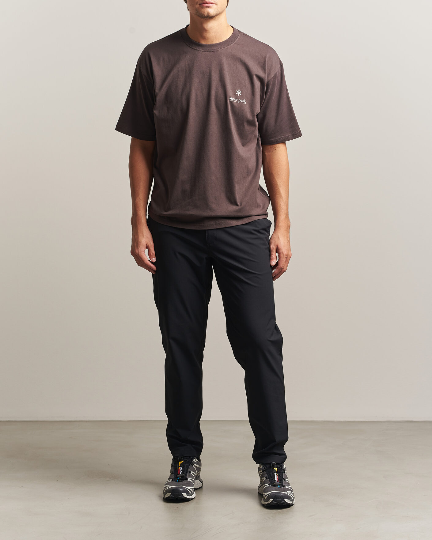 Homme | T-shirts | Snow Peak | Soft Cotton Relaxed Logo T-Shirt Brown