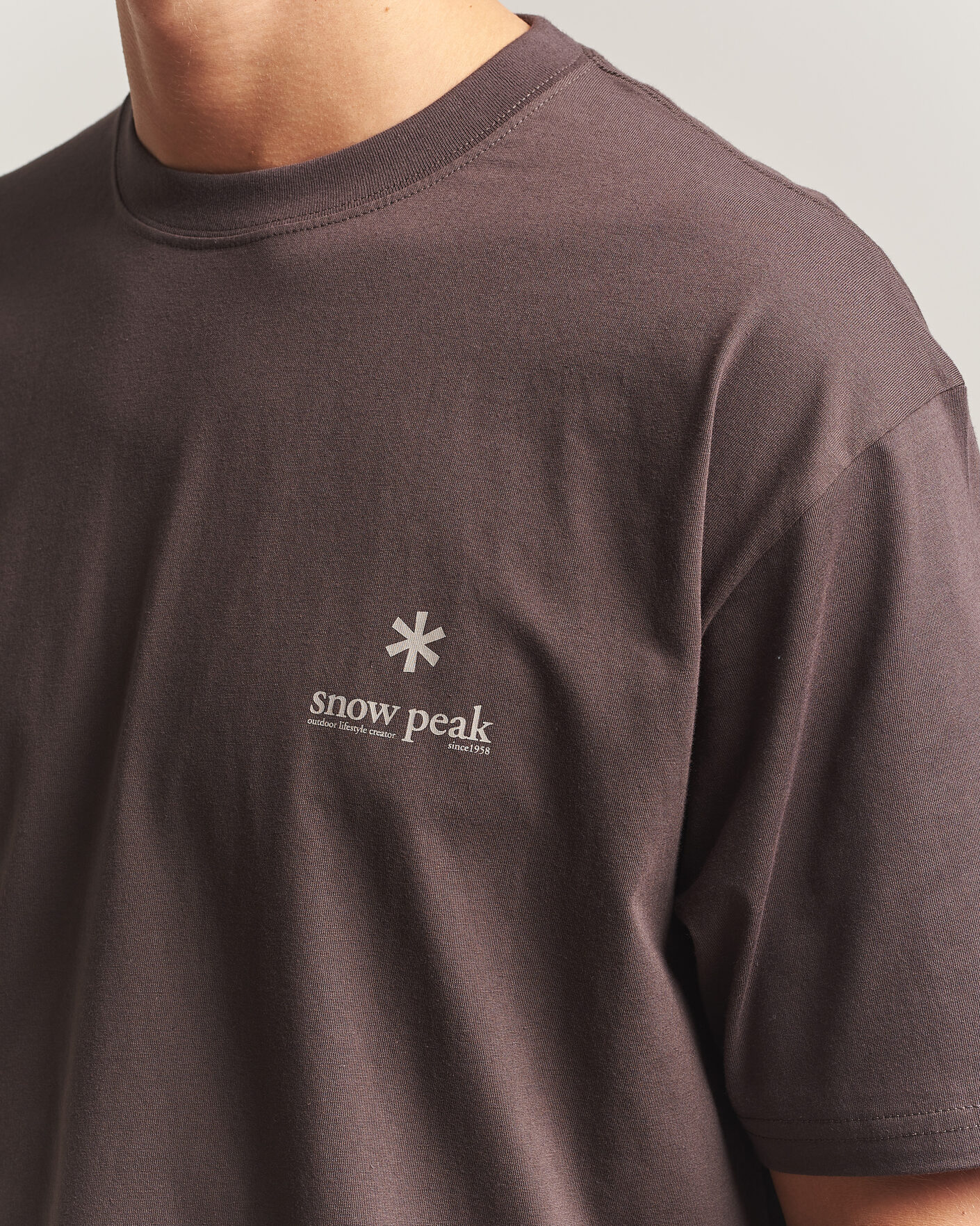 Homme | T-shirts | Snow Peak | Soft Cotton Relaxed Logo T-Shirt Brown