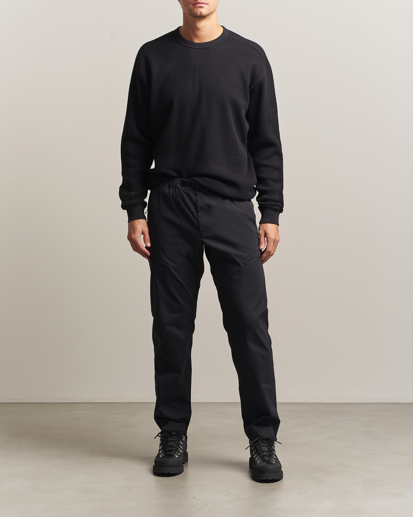 Heren | Truien | Snow Peak | Heavyweight Waffle Pullover Black