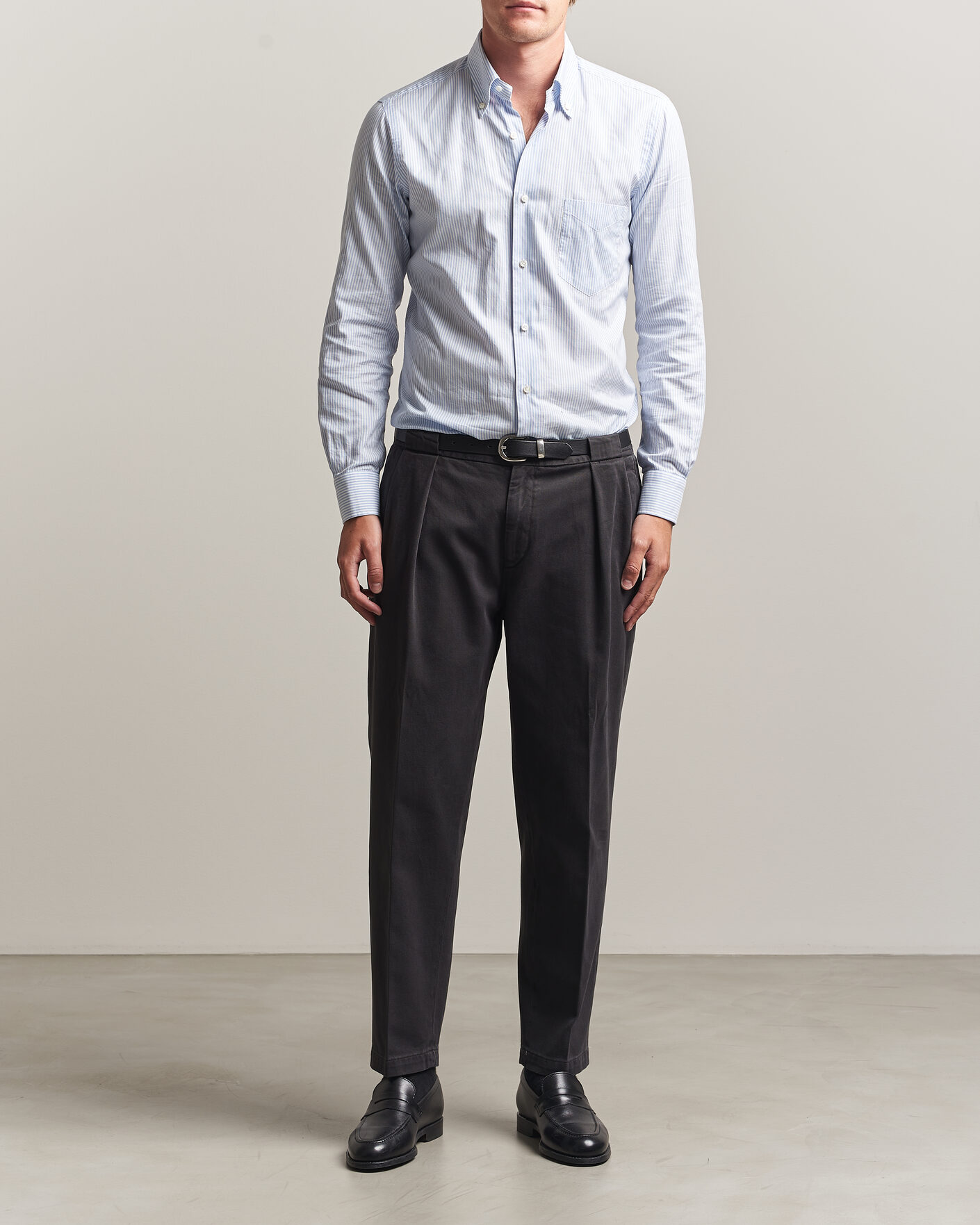 Heren | Broeken | Briglia 1949 | Portobello Loose Fit Cotton Trousers Dark Grey