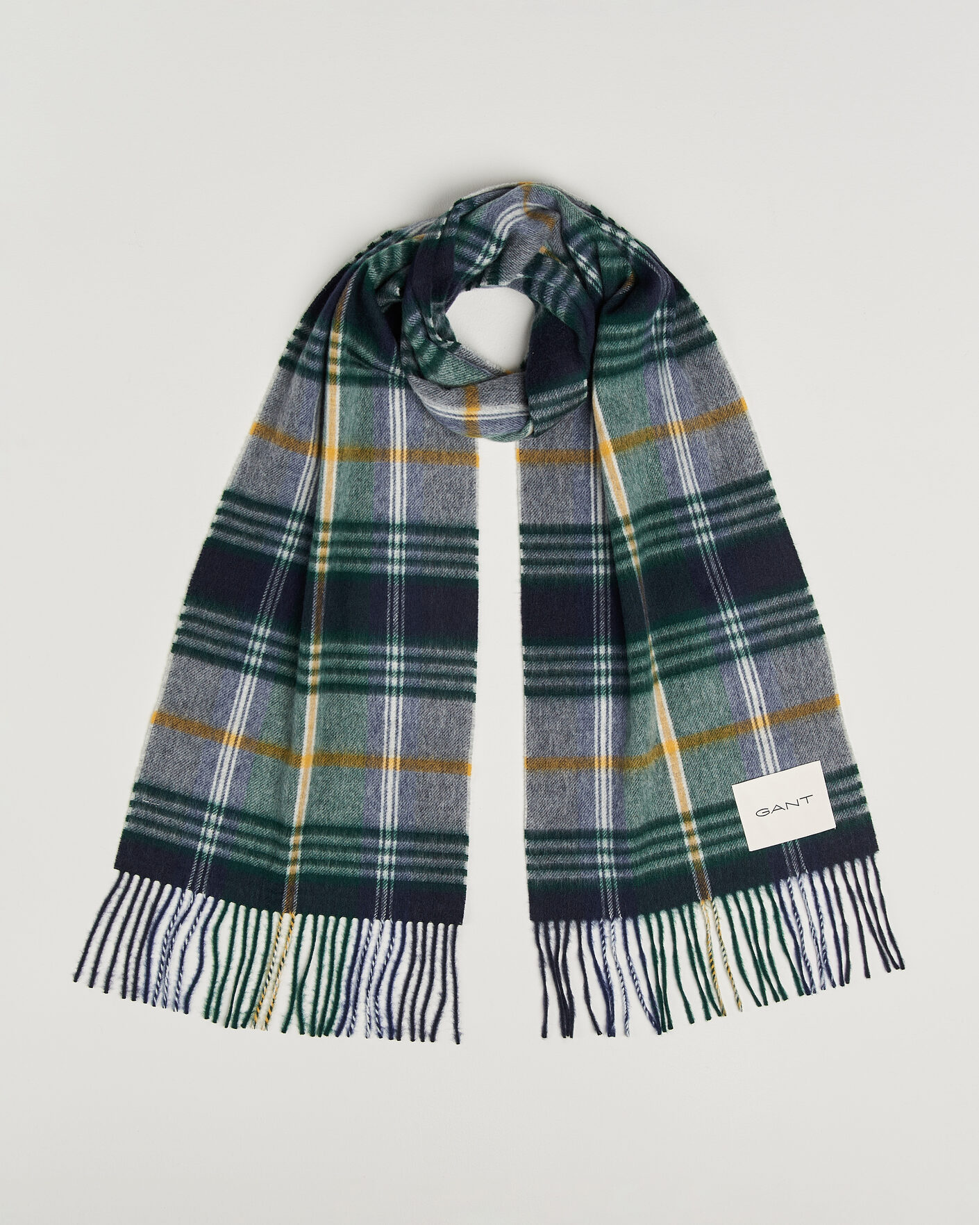 Homme | Écharpes | Gant | Checked Wool Scarf Marine