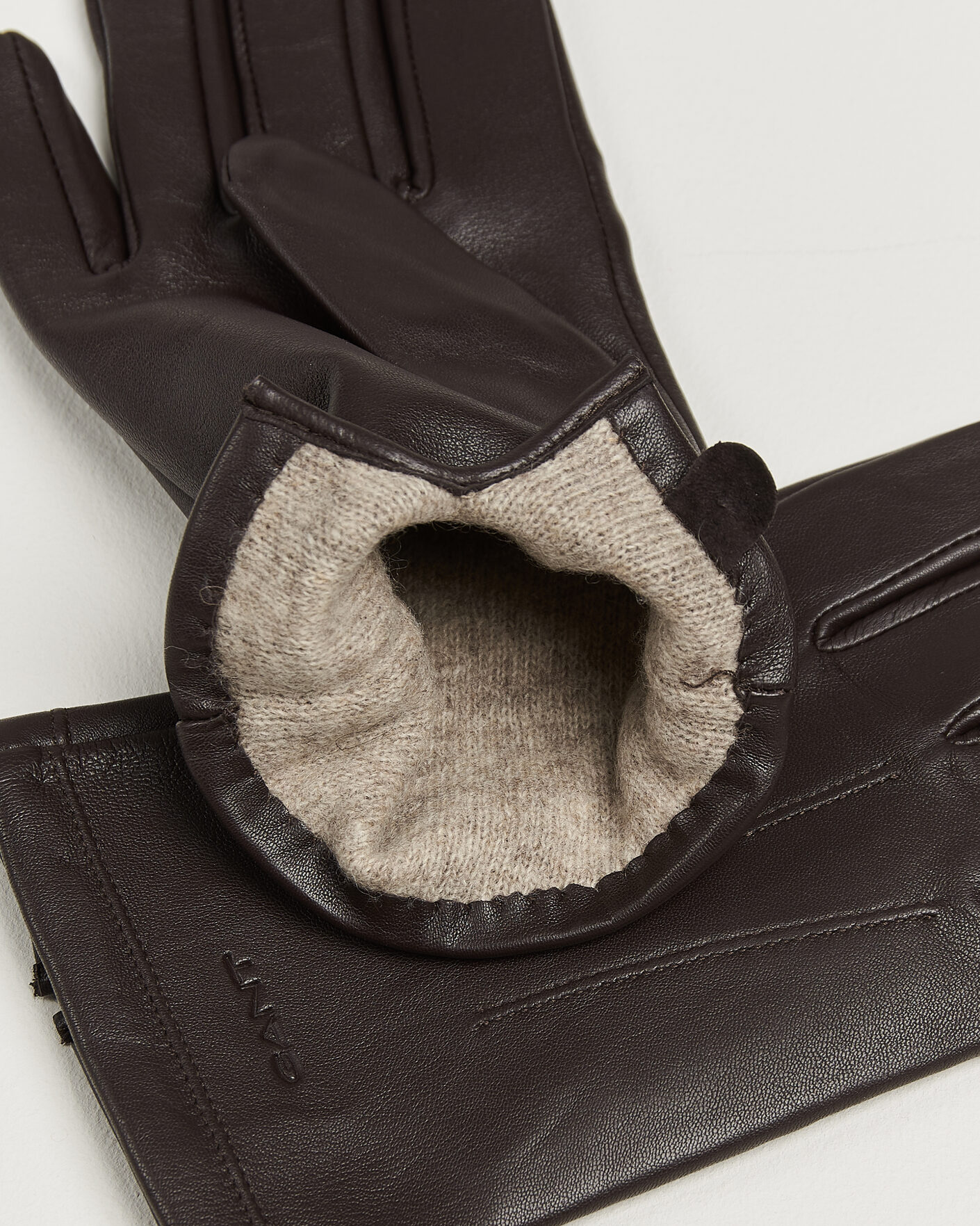 Homme | Gants | Gant | Cashmere Lined Leather Glove Deep Brown
