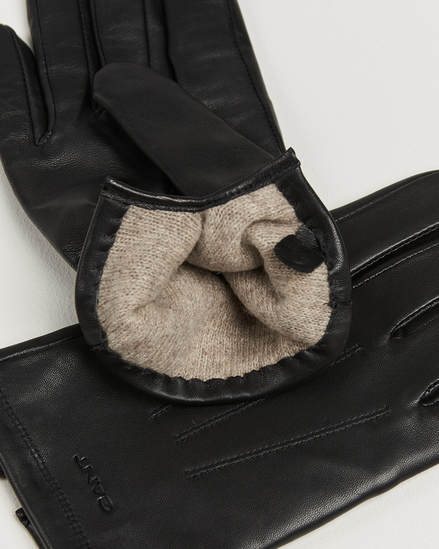 Homme | Gants | Gant | Cashmere Lined Leather Glove Black