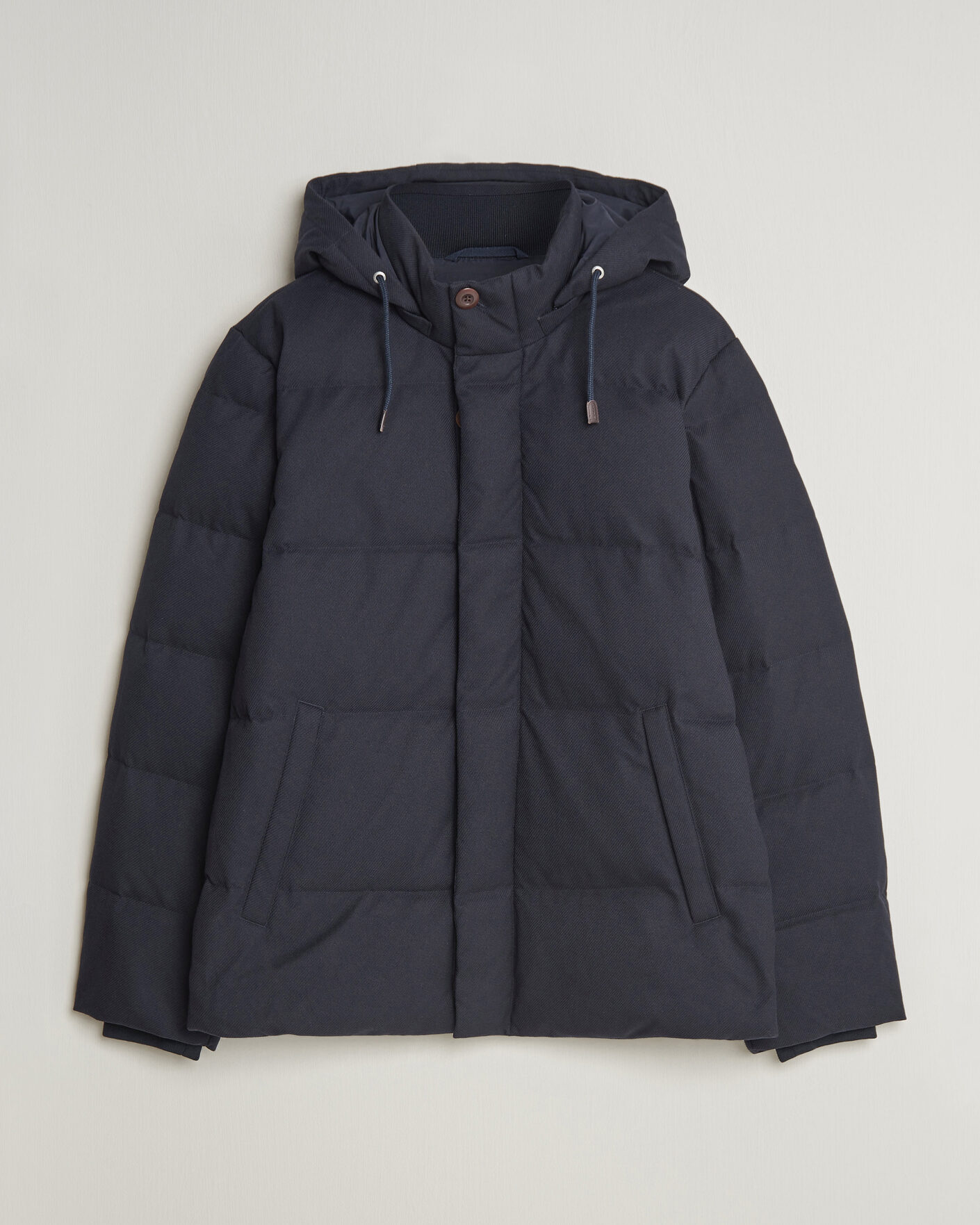 Homme | Manteaux Et Vestes | Gant | Flannel Down Hooded Jacket Evening Blue