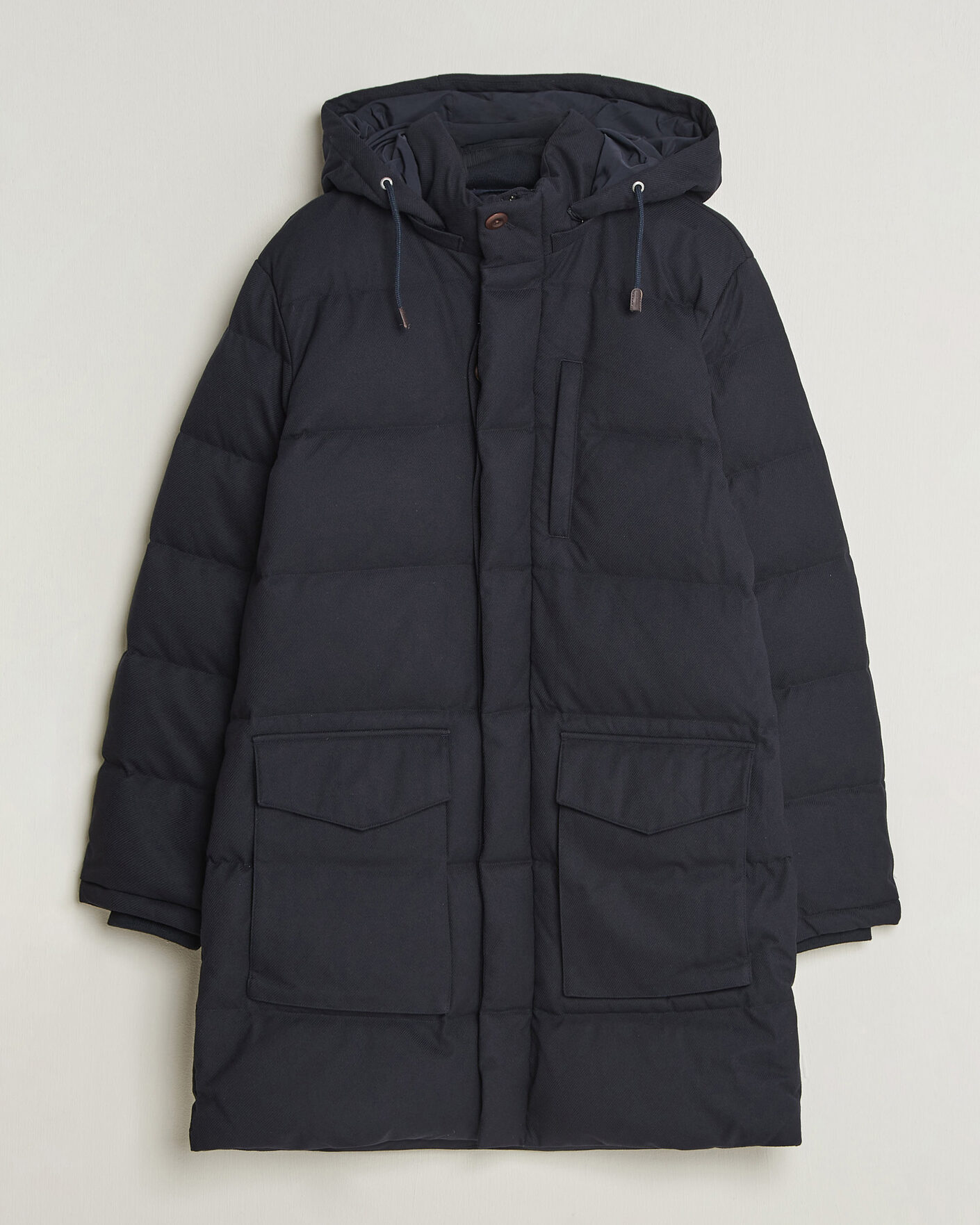 Homme | Manteaux Et Vestes | Gant | Flannel Down Hooded Parka Evening Blue