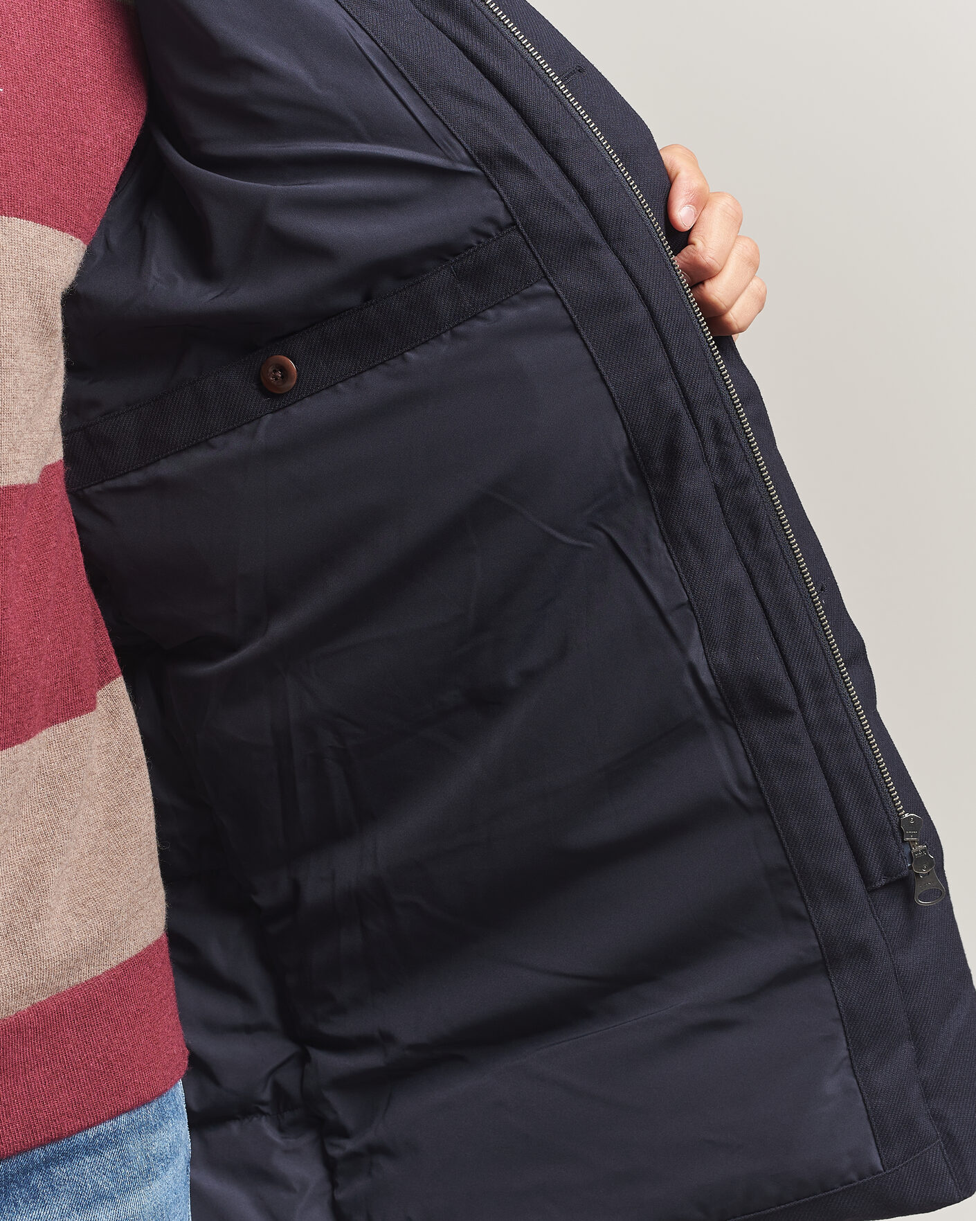 Homme | Manteaux Et Vestes | Gant | Flannel Down Hooded Parka Evening Blue