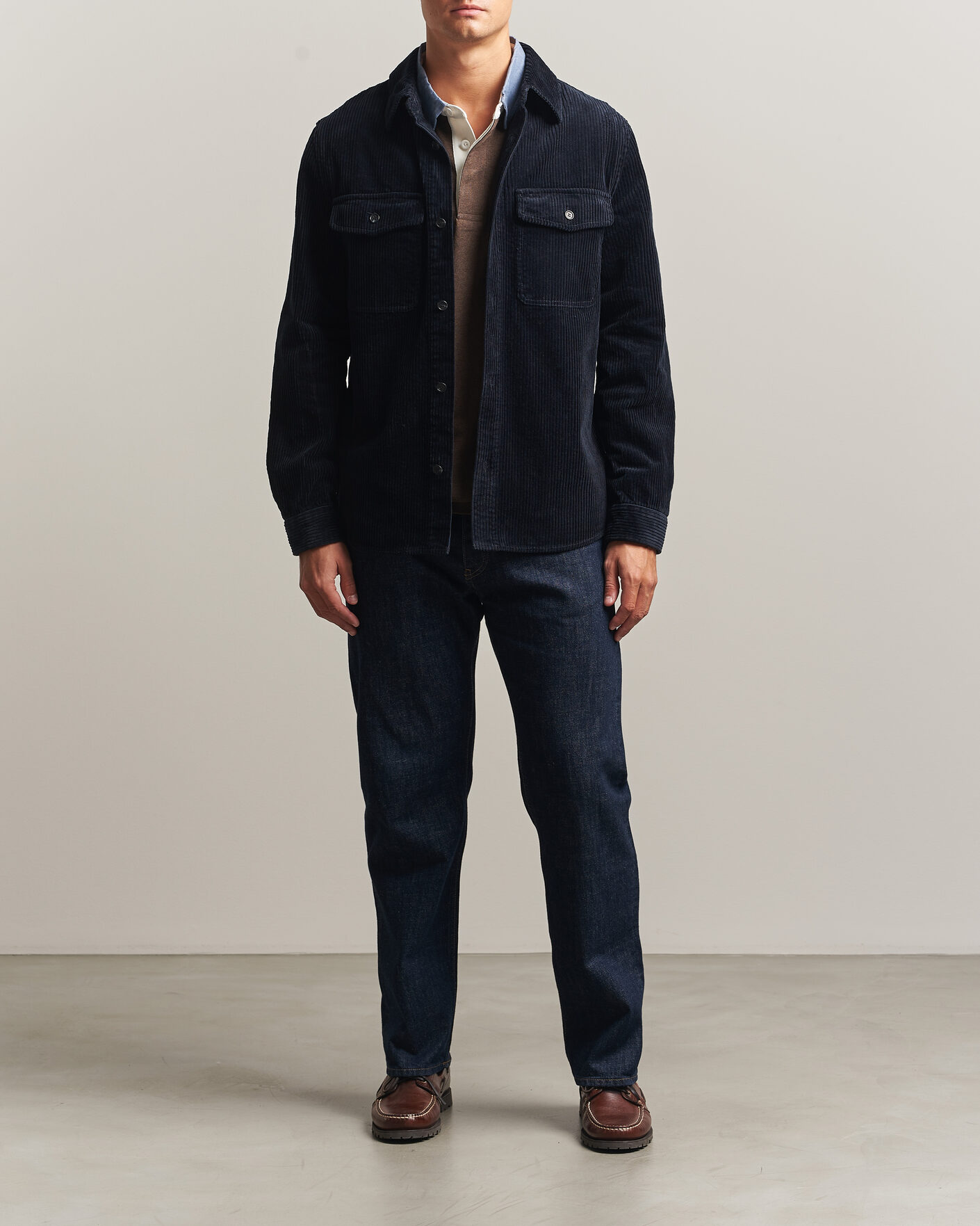 Heren | Overhemden | Gant | Regular Fit Corduroy Overshirt Evening Blue