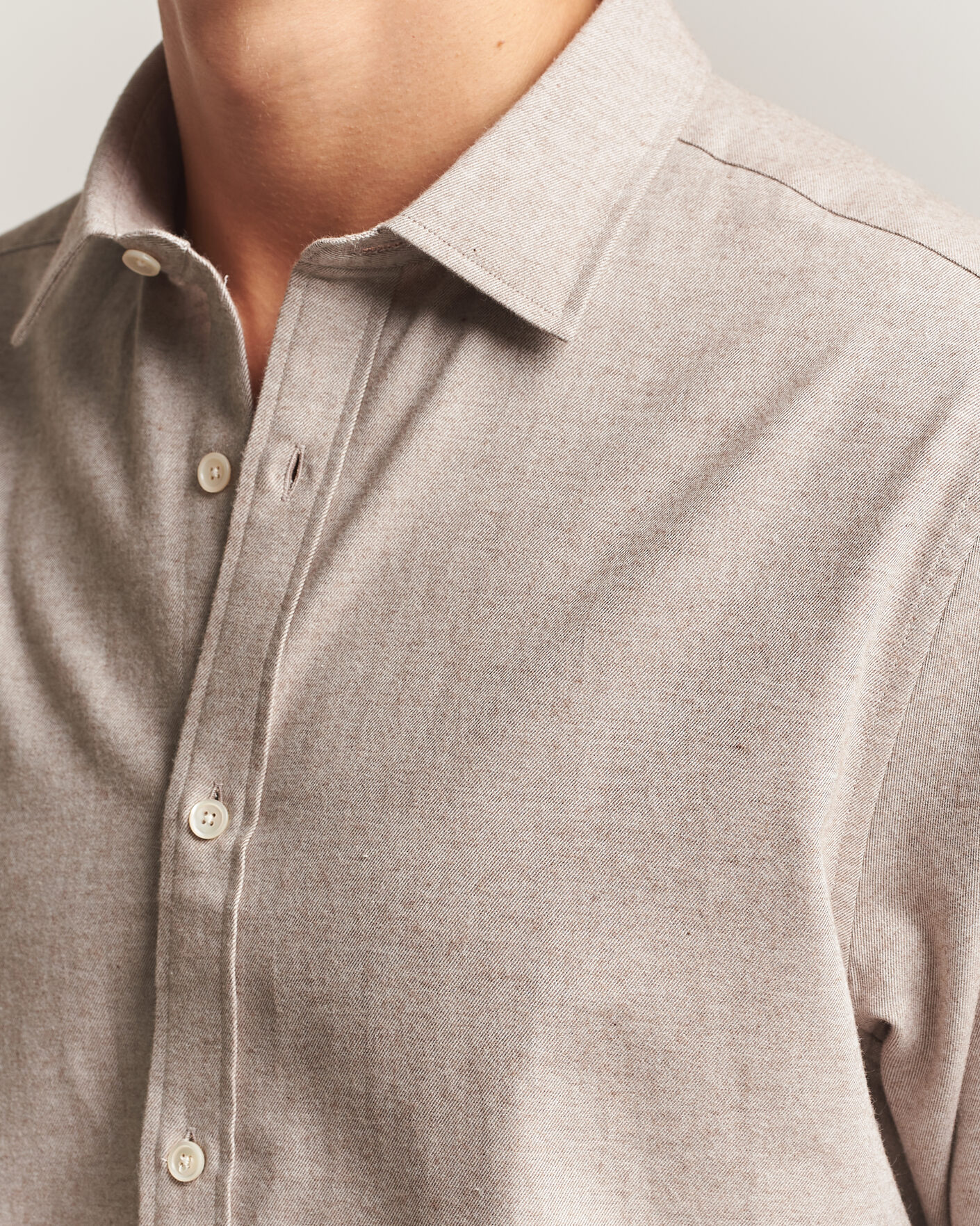 Homme | Chemises | Gant | Regular Fit Flannel Shirt Light Brown Melange