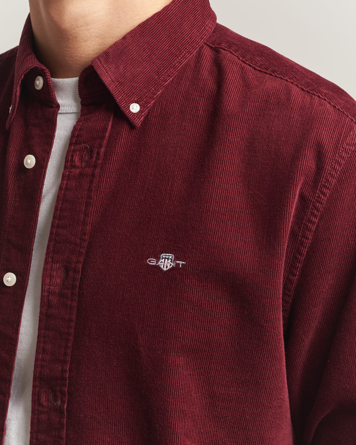 Homme | Chemises | Gant | Regular Fit Corduroy Shirt Deep Grape Wine
