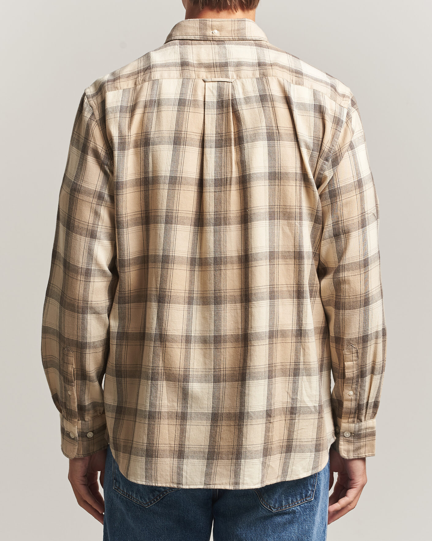 Heren | Overhemden | Gant | Regular Fit Windblown Flannel Checked Shirt Dry Sand