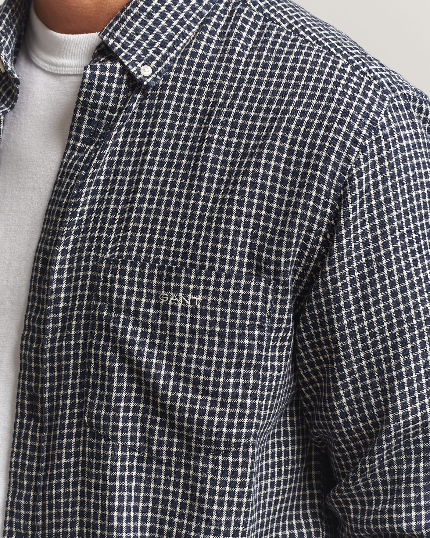 Heren | Overhemden | Gant | Regular Fit Windblown Flannel Checked Shirt Evening Blue