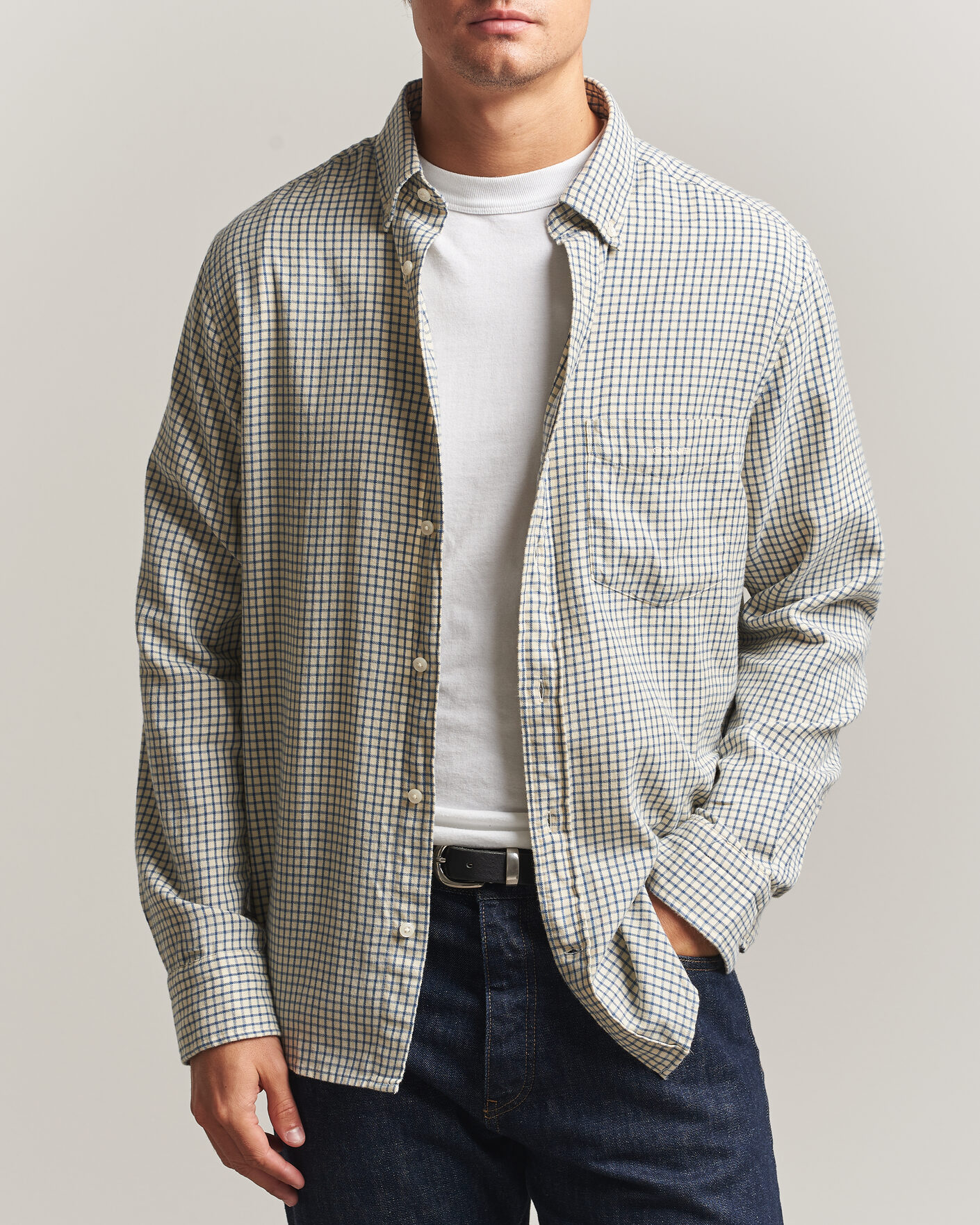 Heren | Overhemden | Gant | Regular Fit Windblown Flannel Checked Shirt Blue Horizon
