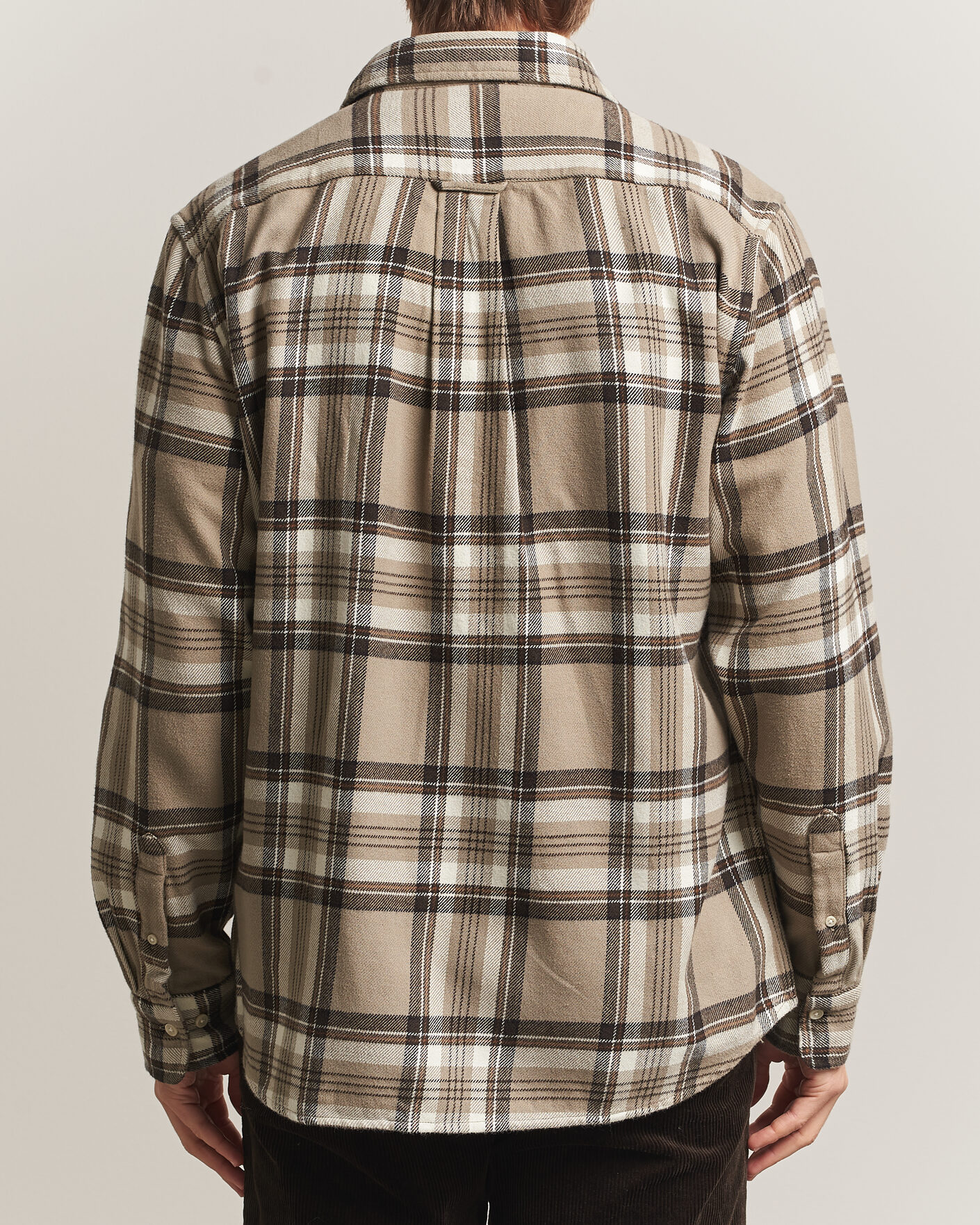 Heren | Overhemden | Gant | Regular Fit Flannel Checked Overshirt Mist Taupe