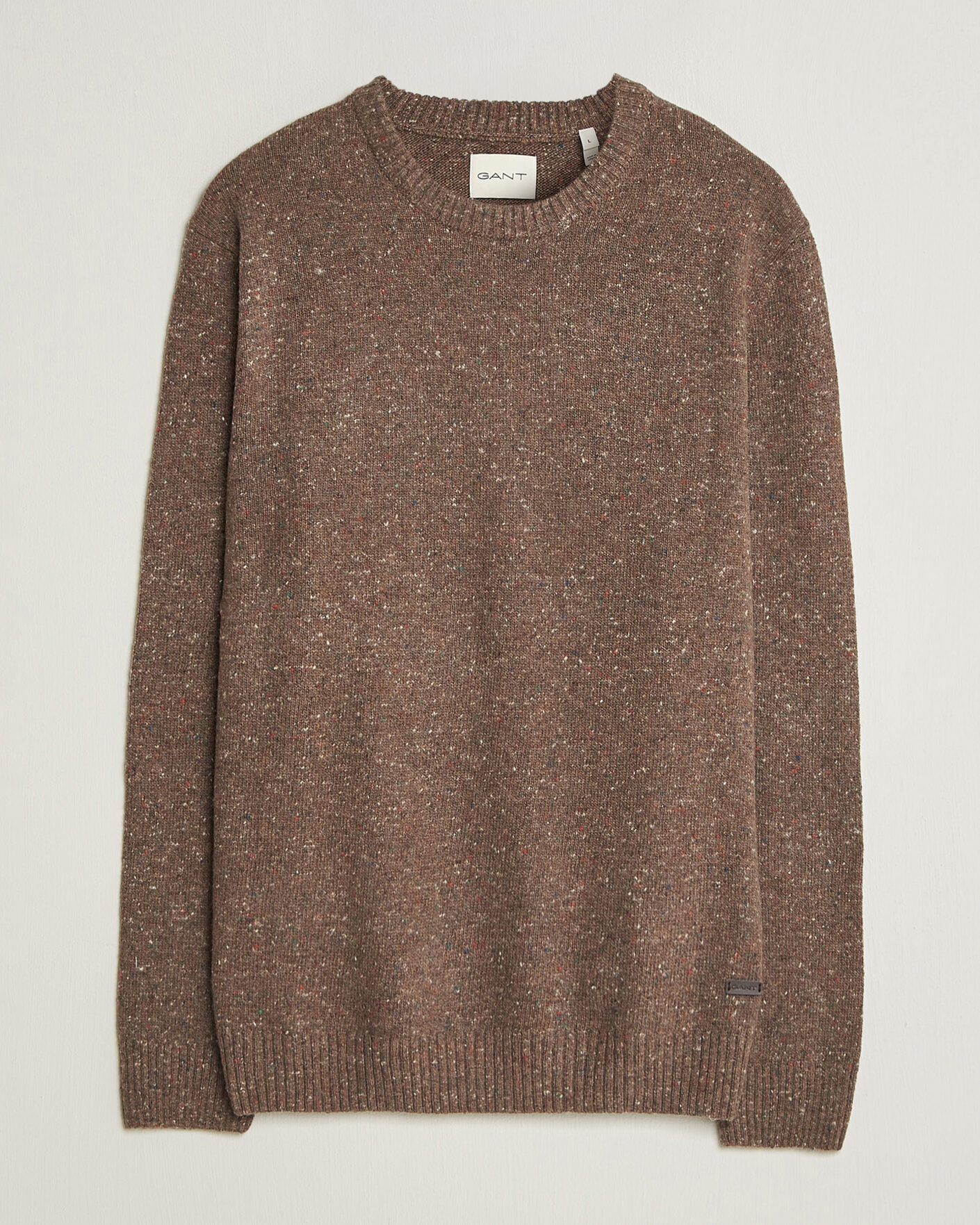 Homme | Pulls Et Tricots | Gant | Neps Wool Crew Neck Sweater Faded Taupe