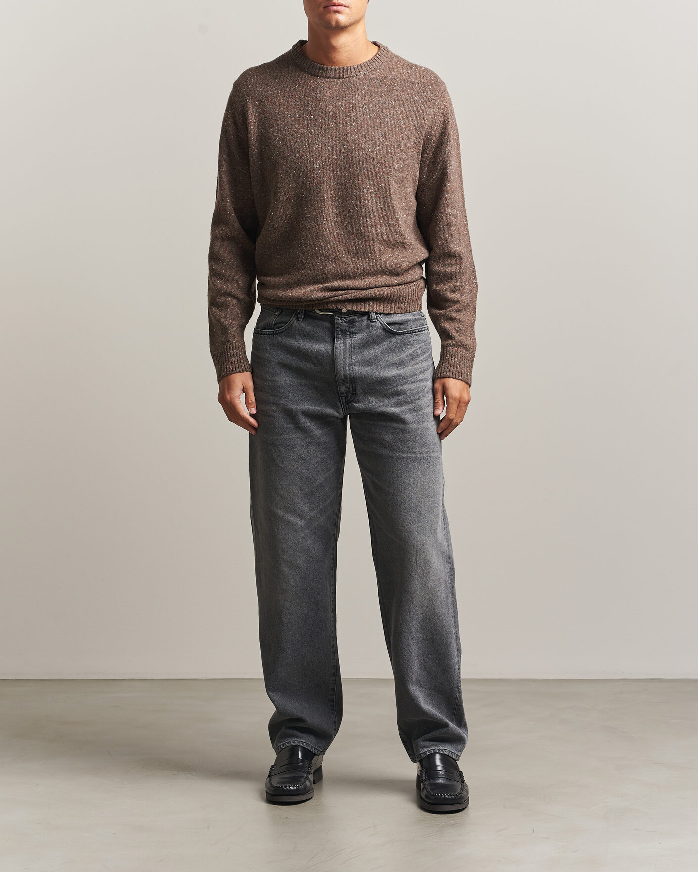 Homme | Pulls Et Tricots | Gant | Neps Wool Crew Neck Sweater Faded Taupe