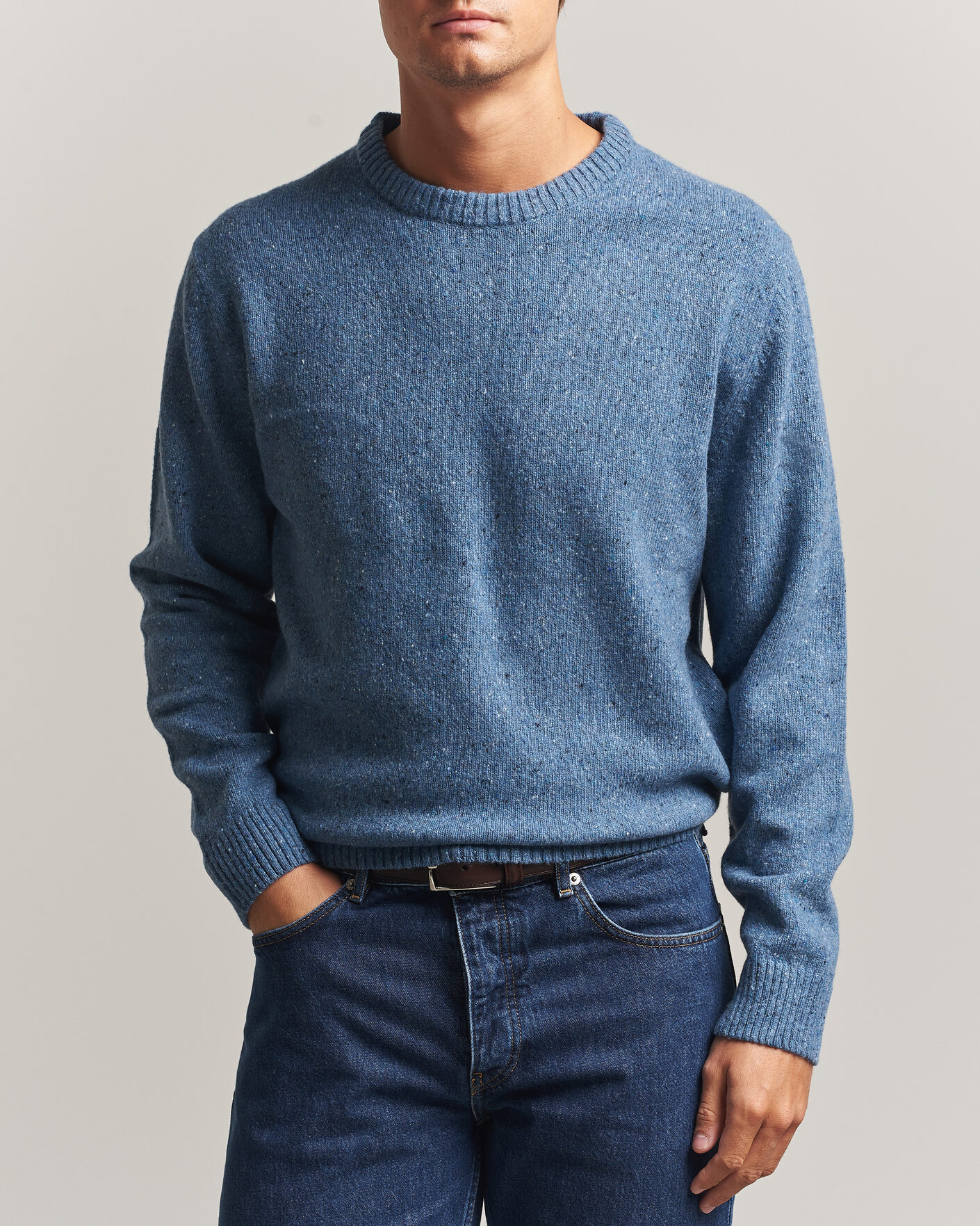 Homme | Pulls Et Tricots | Gant | Neps Wool Crew Neck Sweater Blue Horizon