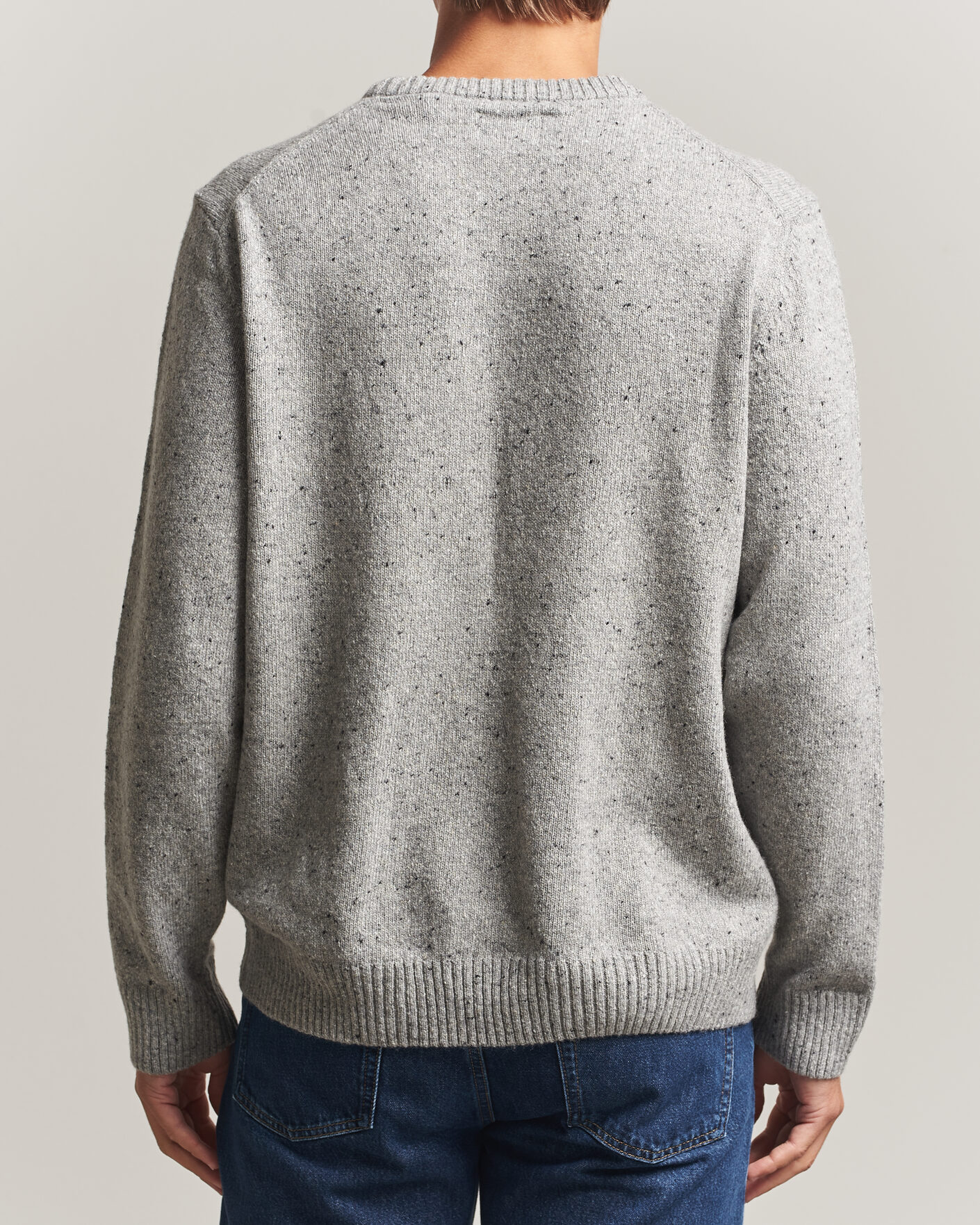Heren | Truien | Gant | Neps Wool Crew Neck Sweater Grey Melange