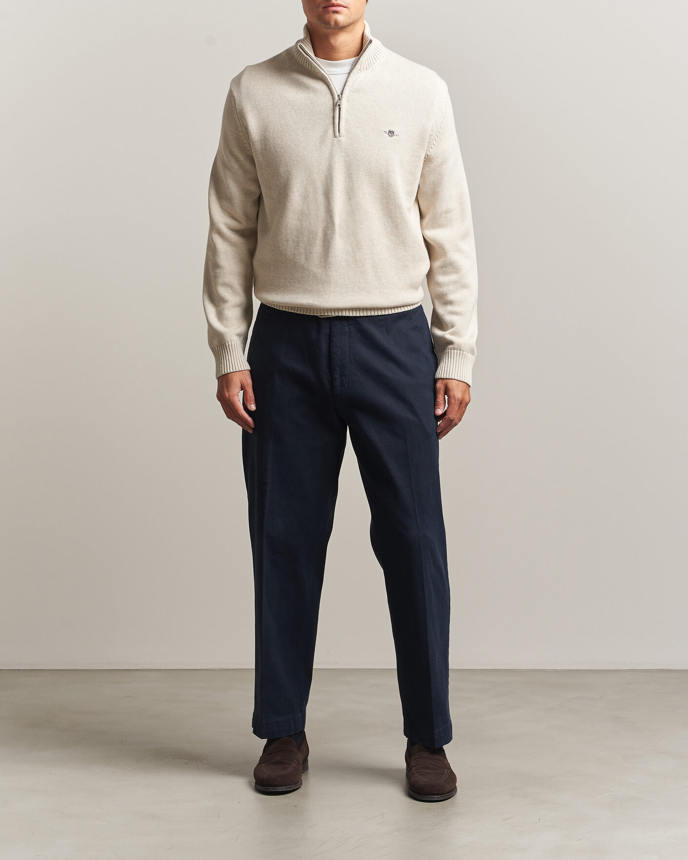 Homme | Pulls Et Tricots | Gant | Casual Cotton Half Zip Seed Melange