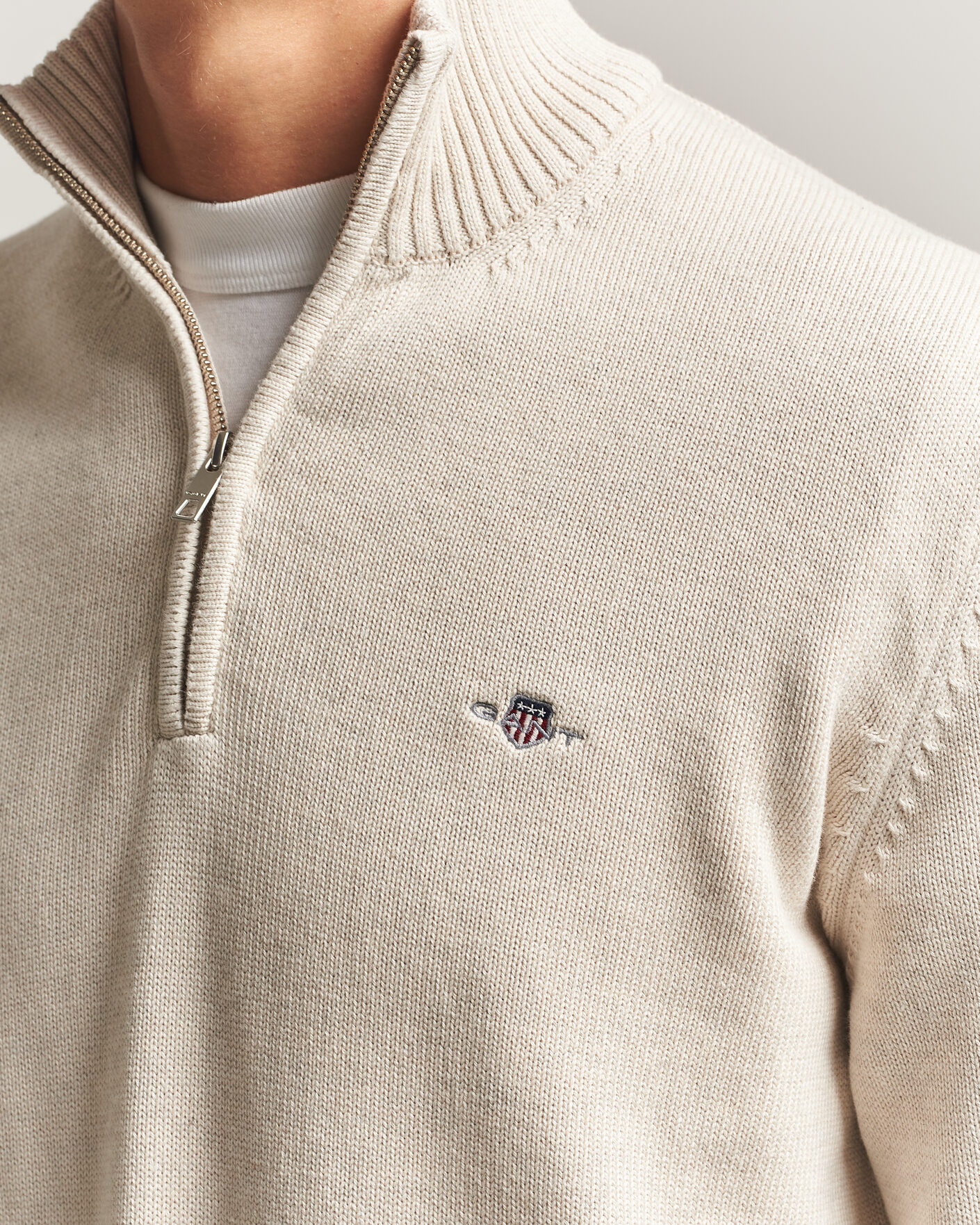 Homme | Pulls Et Tricots | Gant | Casual Cotton Half Zip Seed Melange