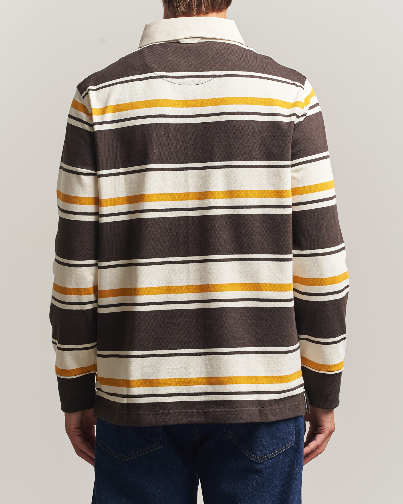 Homme | Pulls Et Tricots | Gant | Striped Heavy Rugger Charred Wood Brown