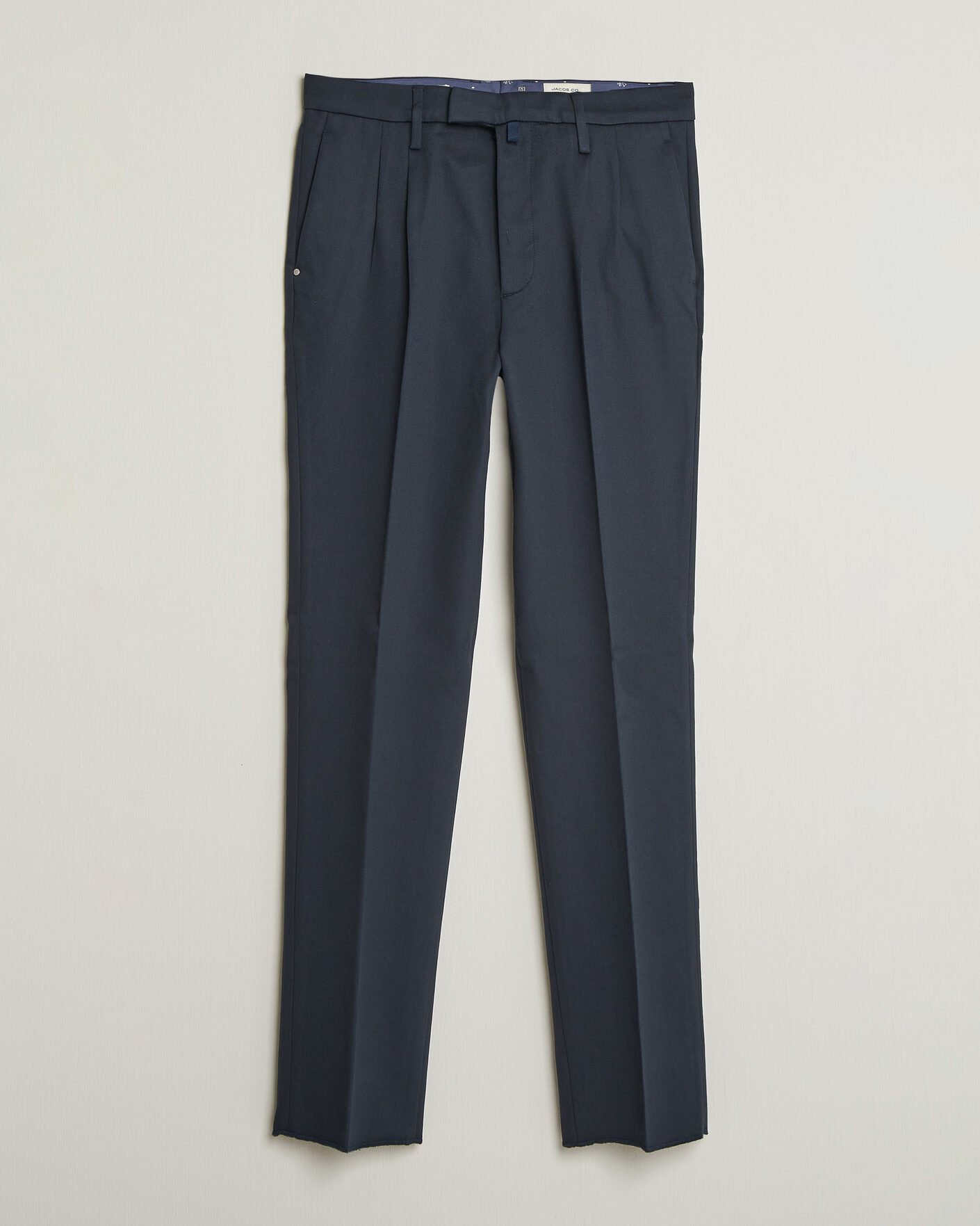 Heren | Broeken | Jacob Cohën | Lucas Pleated Cotton Gabardine Trousers Navy