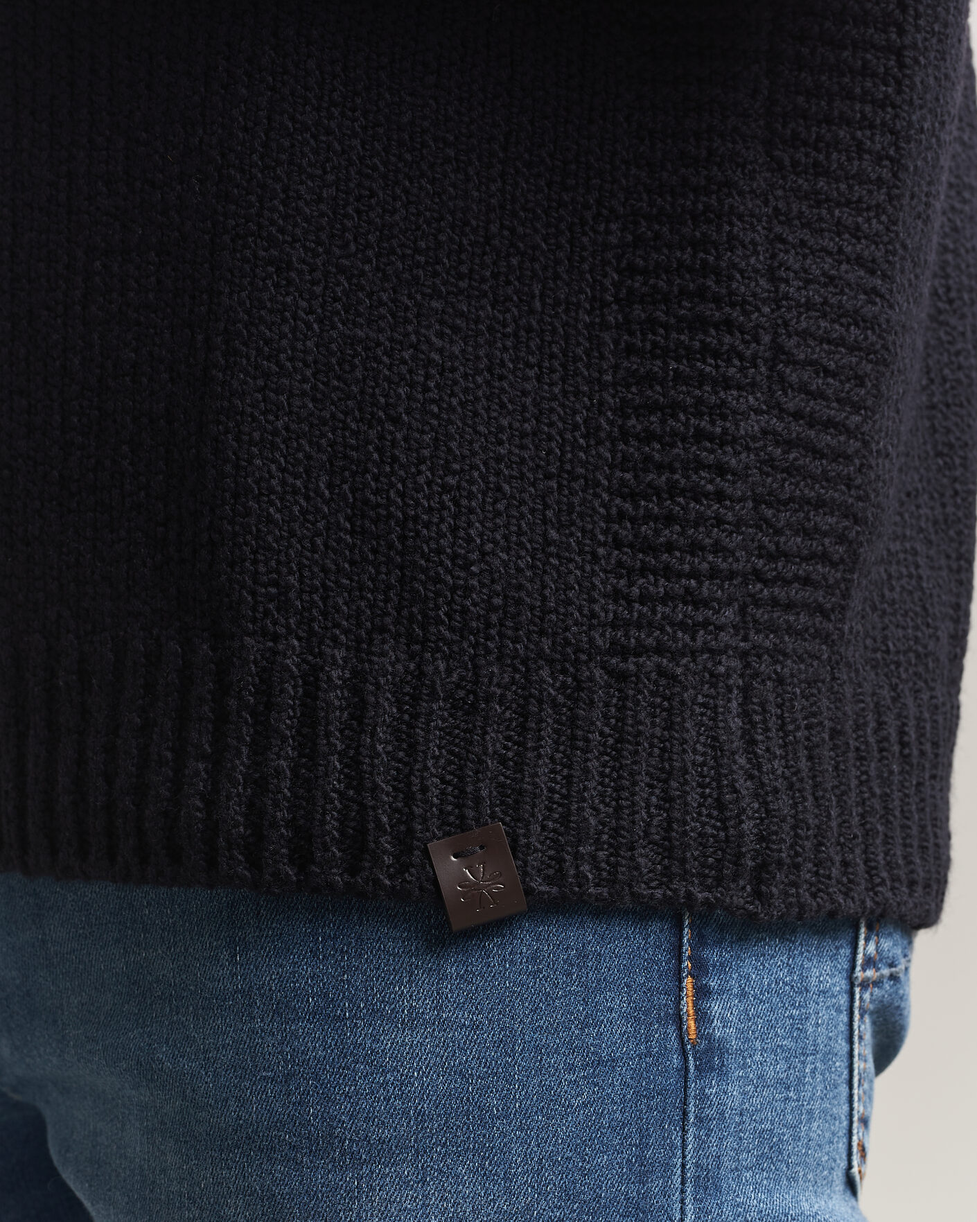 Homme | Pulls Et Tricots | Jacob Cohën | Muffled Virgin Wool Link Stitch Sweater Navy
