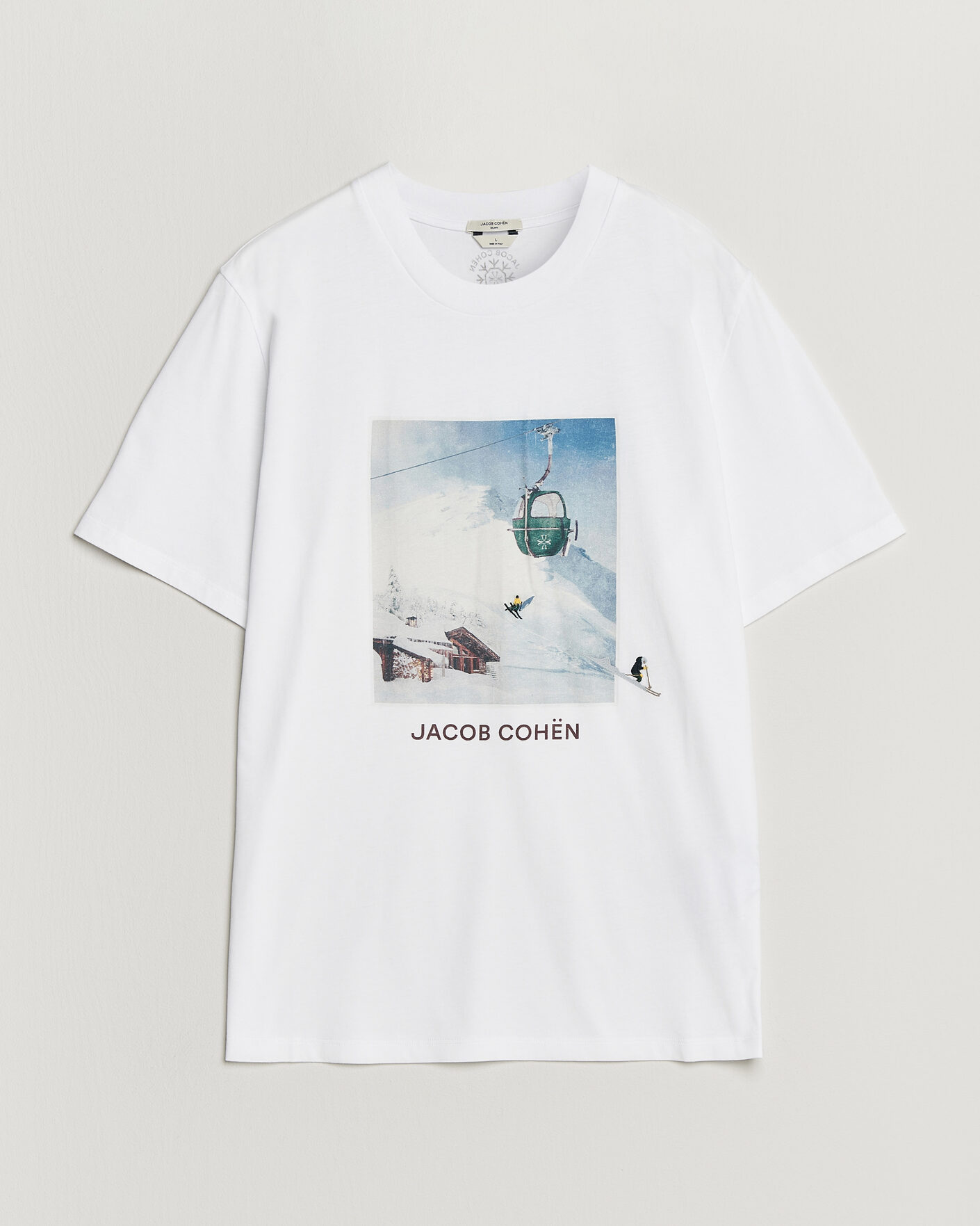 Homme | T-shirts | Jacob Cohën | Apres Ski Printed T-Shirt White