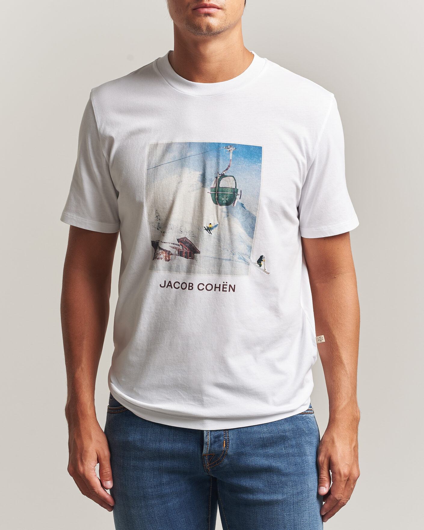 Homme | T-shirts | Jacob Cohën | Apres Ski Printed T-Shirt White