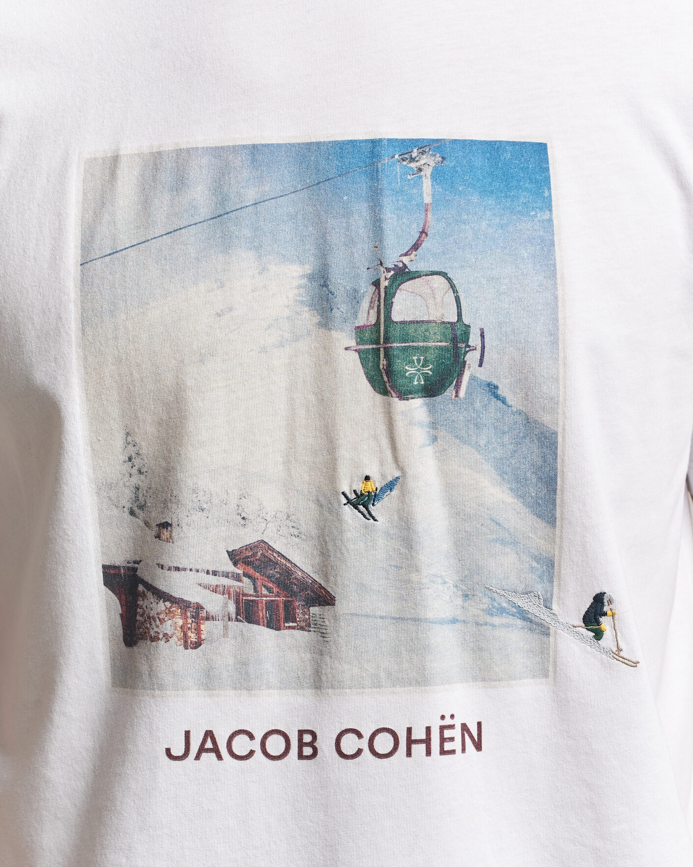 Homme | T-shirts | Jacob Cohën | Apres Ski Printed T-Shirt White