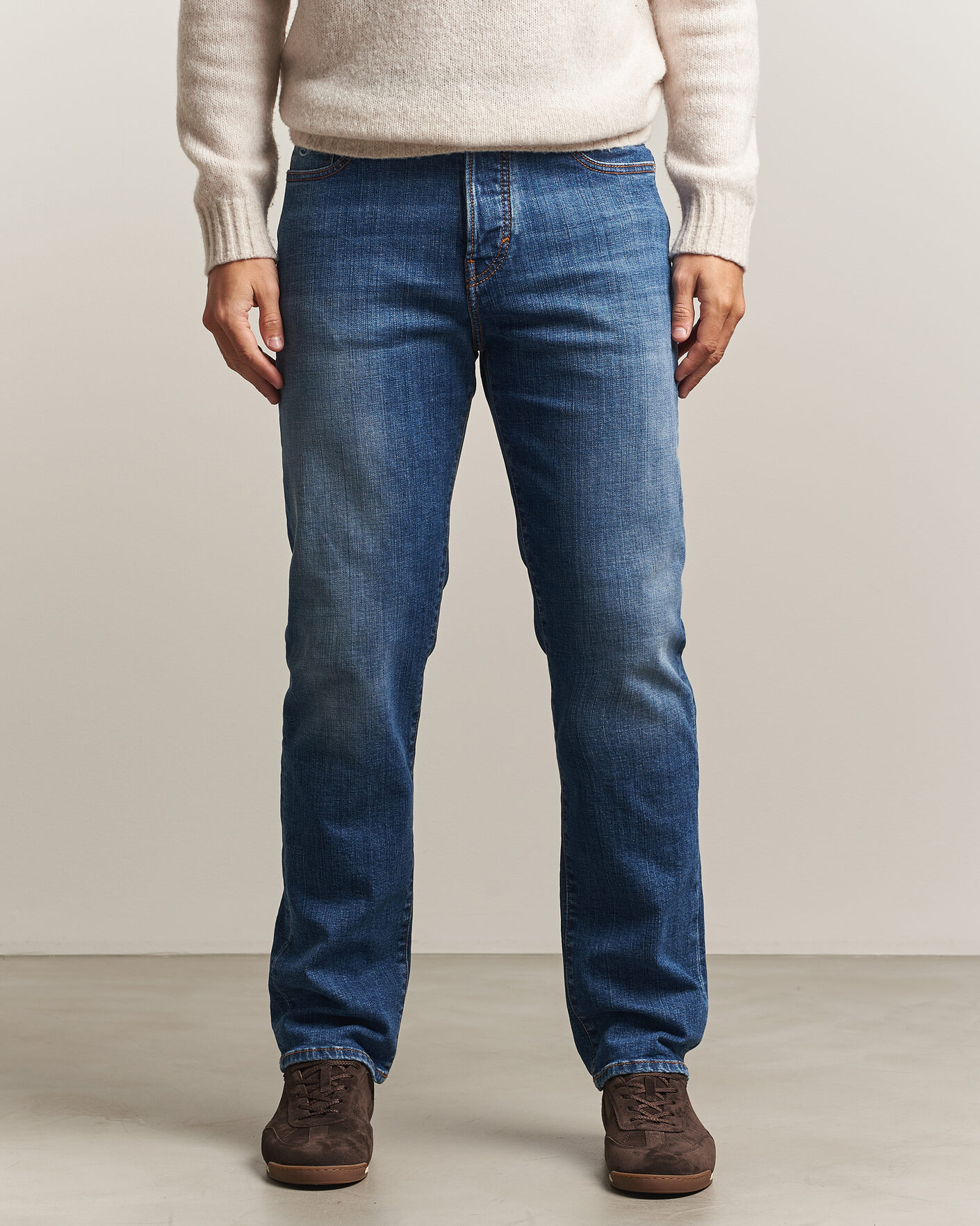 Heren | Jeans | Jacob Cohën | Edos Regular Straight Fit Jeans Mid Blue