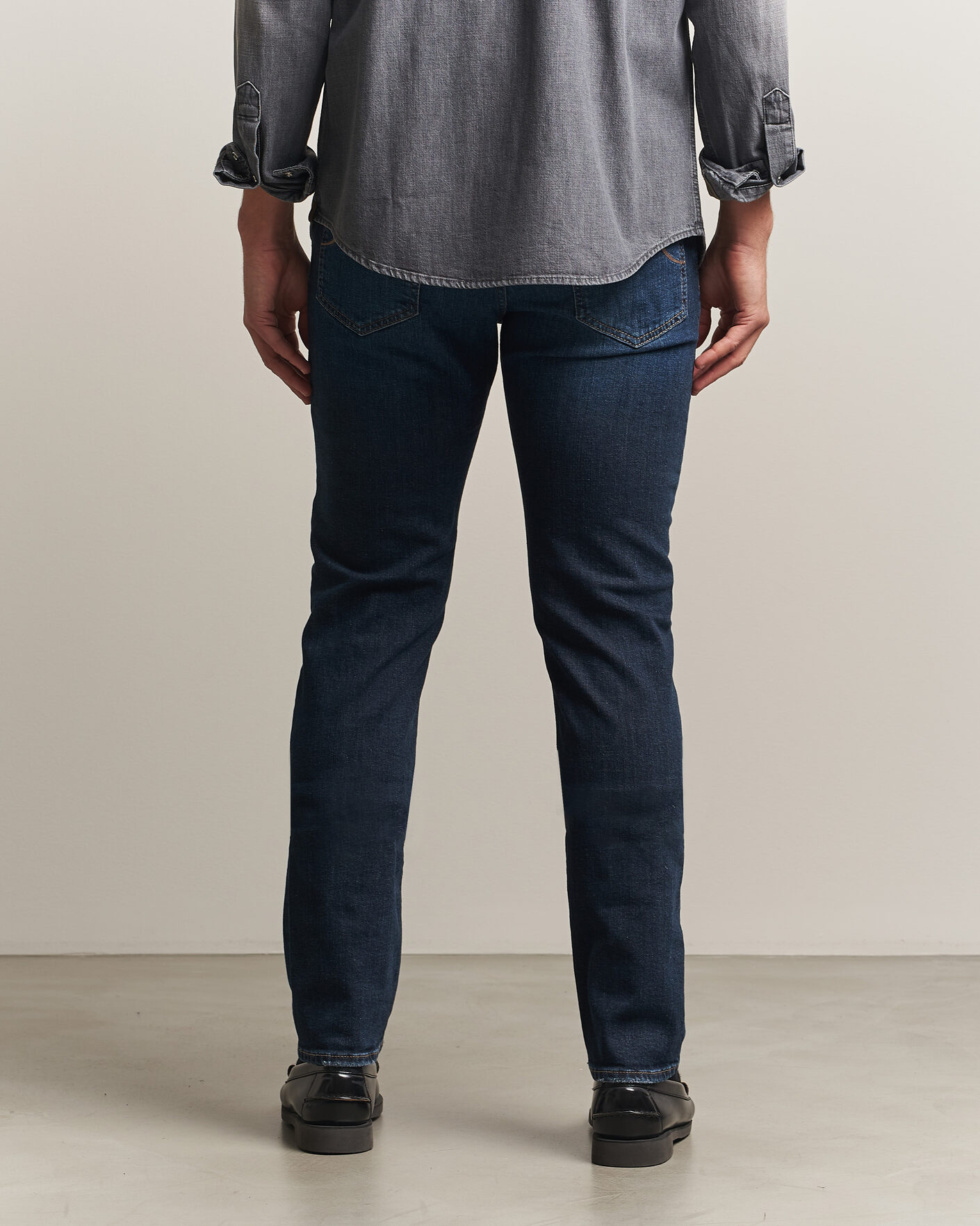 Heren | Jeans | Jacob Cohën | Bard Slim Fit Apres Ski Patch Stretch Jeans Blue