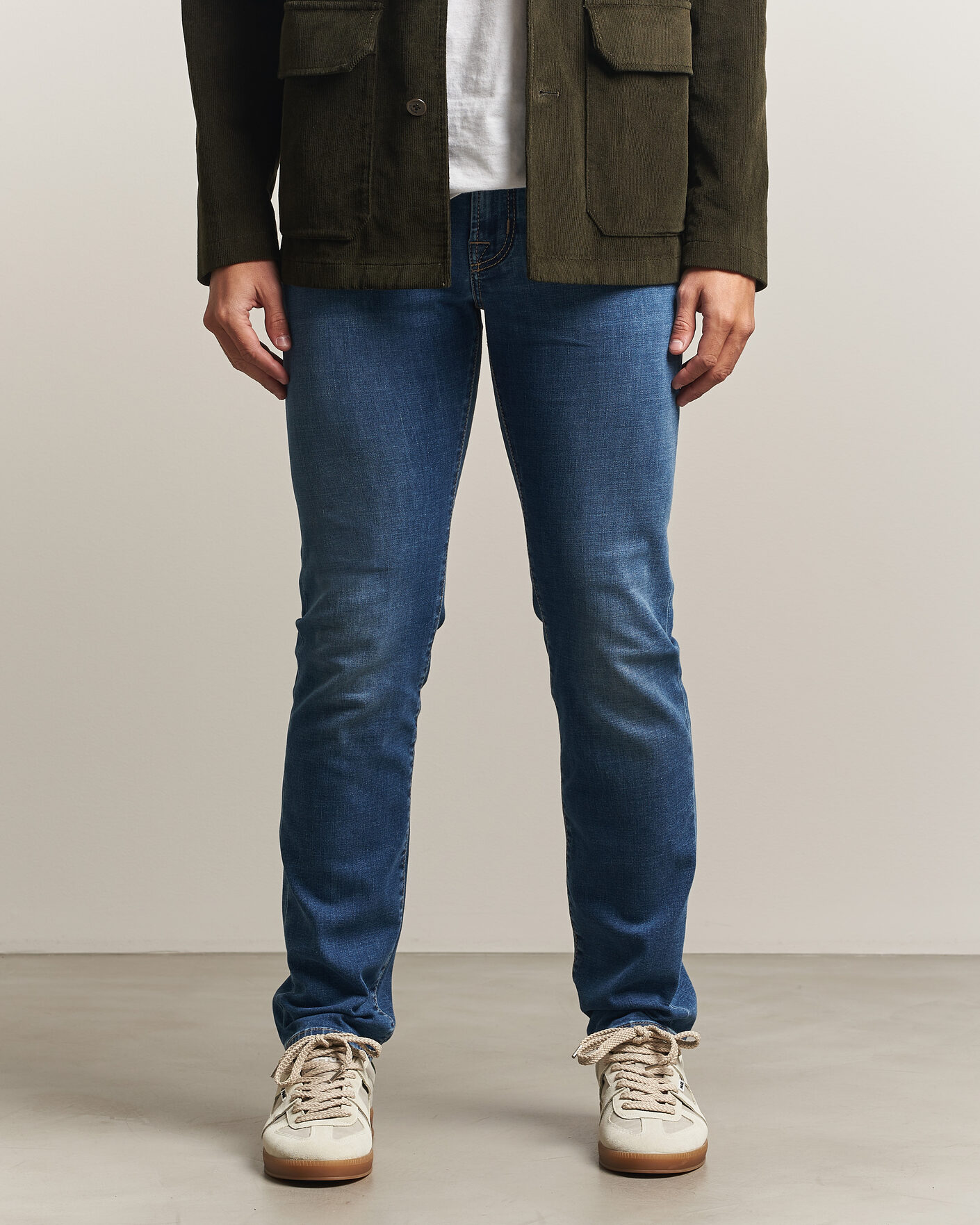 Homme | Jeans | Jacob Cohën | Bard Fast Slim Fit Stretch Jeans Mid Blue