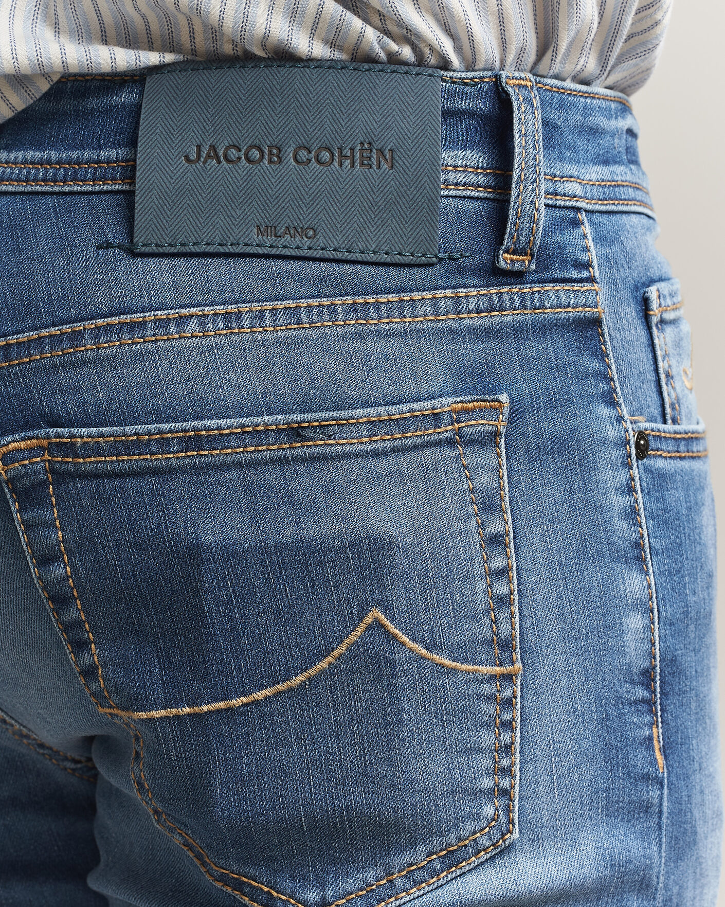 Heren | Jeans | Jacob Cohën | Bard Slim Fit Stretch Jeans Light Blue