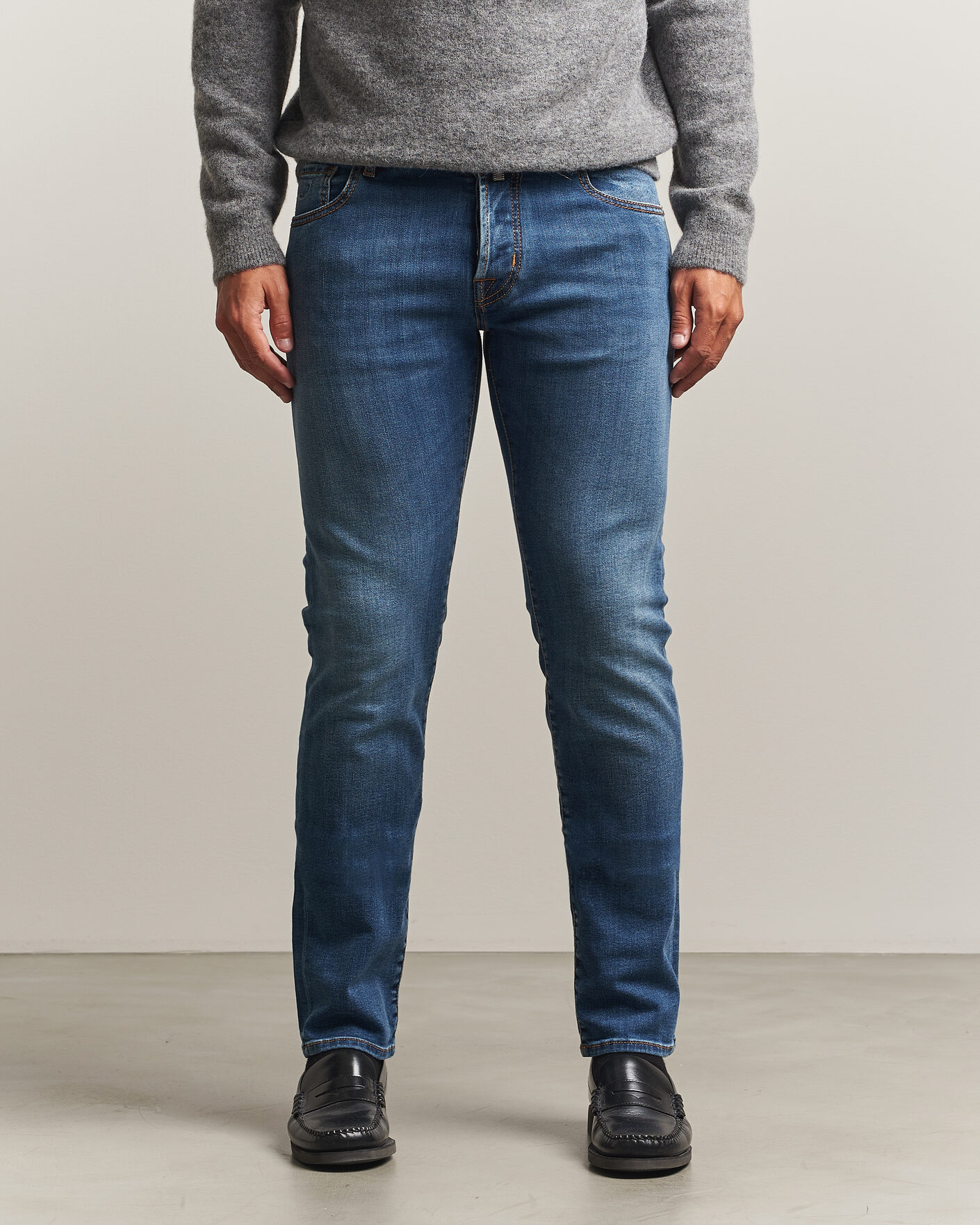 Homme | Jeans | Jacob Cohën | Nick F1 Slim Fit Stretch Jeans Light Blue