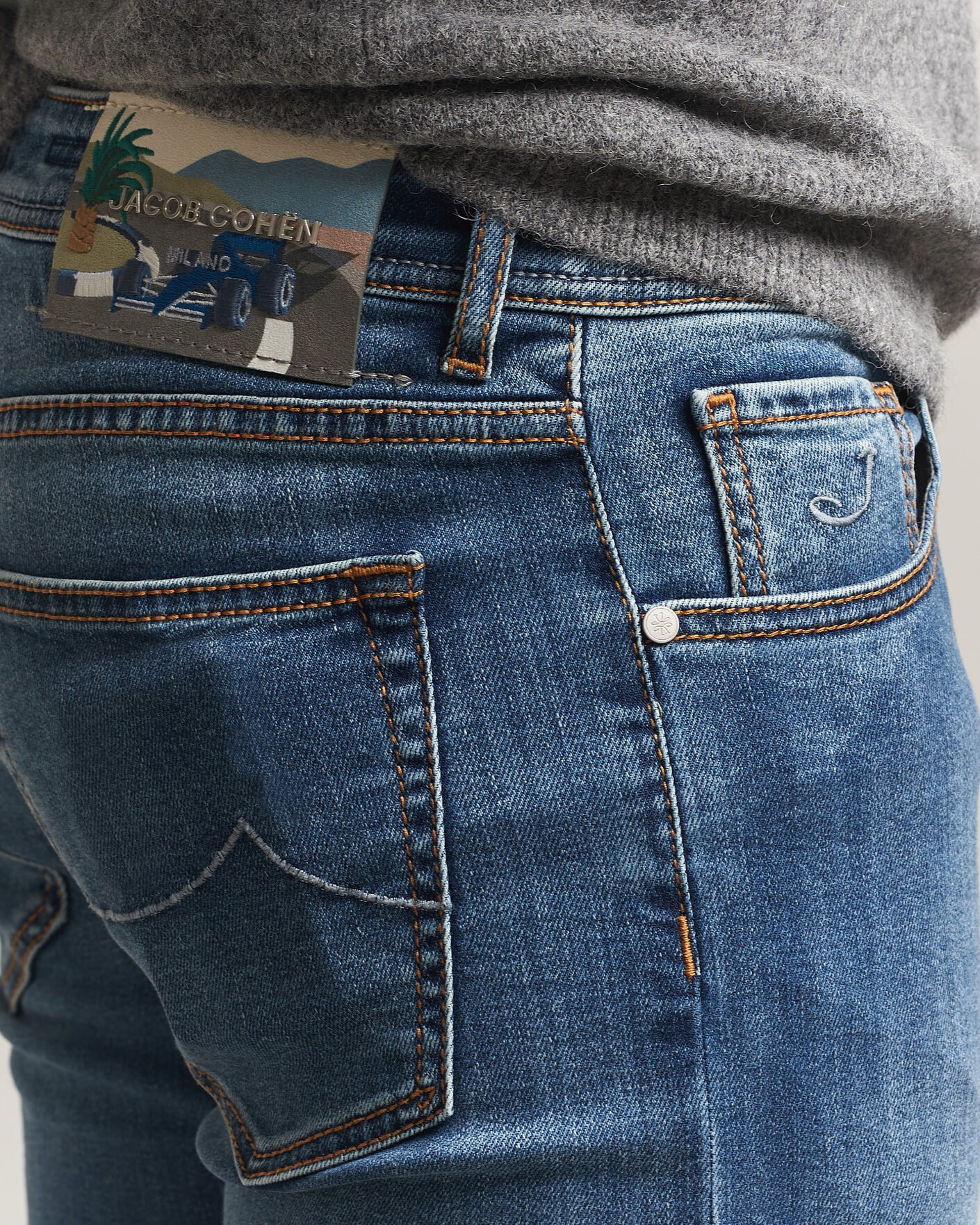 Homme | Jeans | Jacob Cohën | Nick F1 Slim Fit Stretch Jeans Light Blue