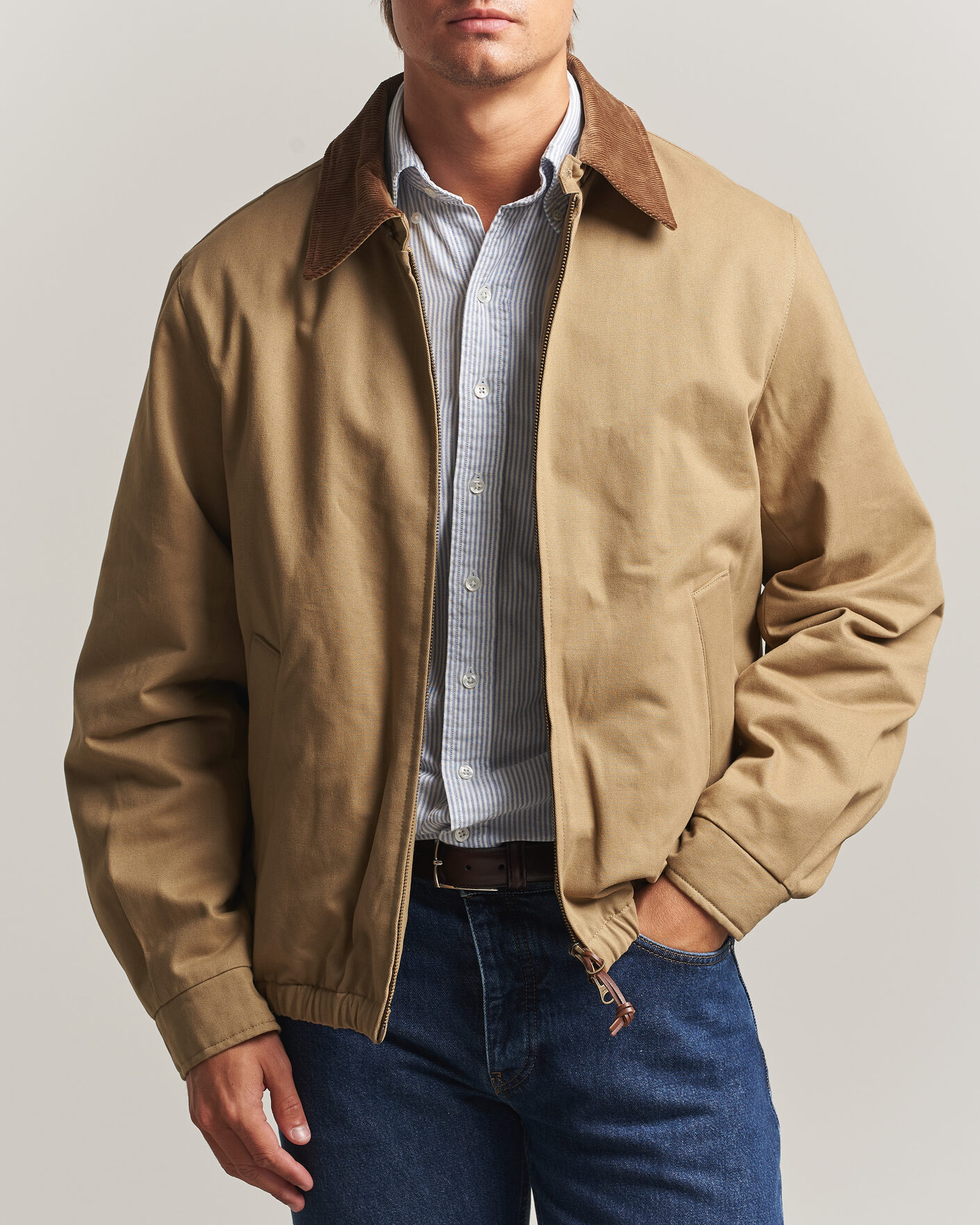 Homme | Manteaux Et Vestes | Gant | Moleskin Harrington Jacket Light Taupe