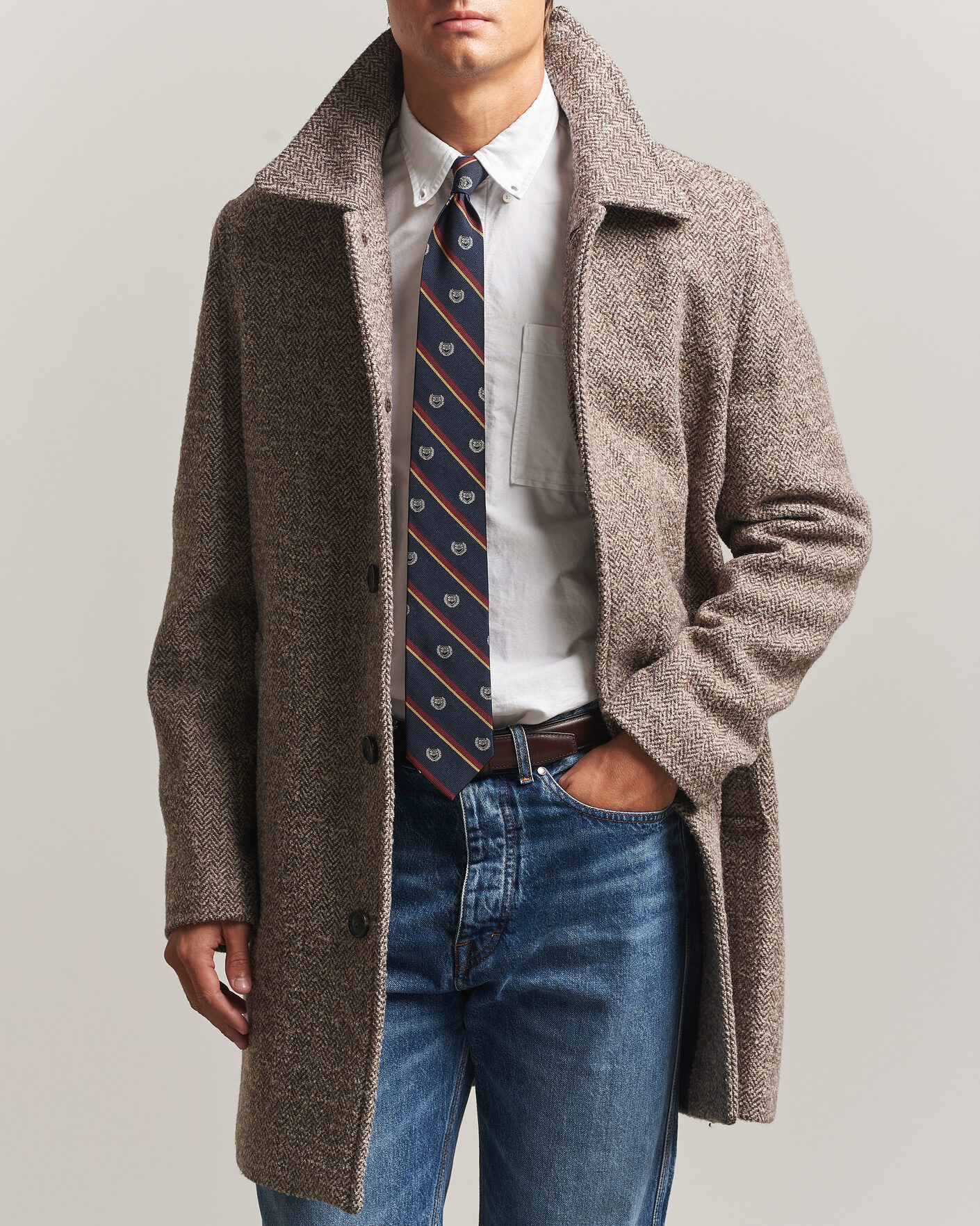 Heren | Jassen | Gant | Wool Car Coat Mist Taupe