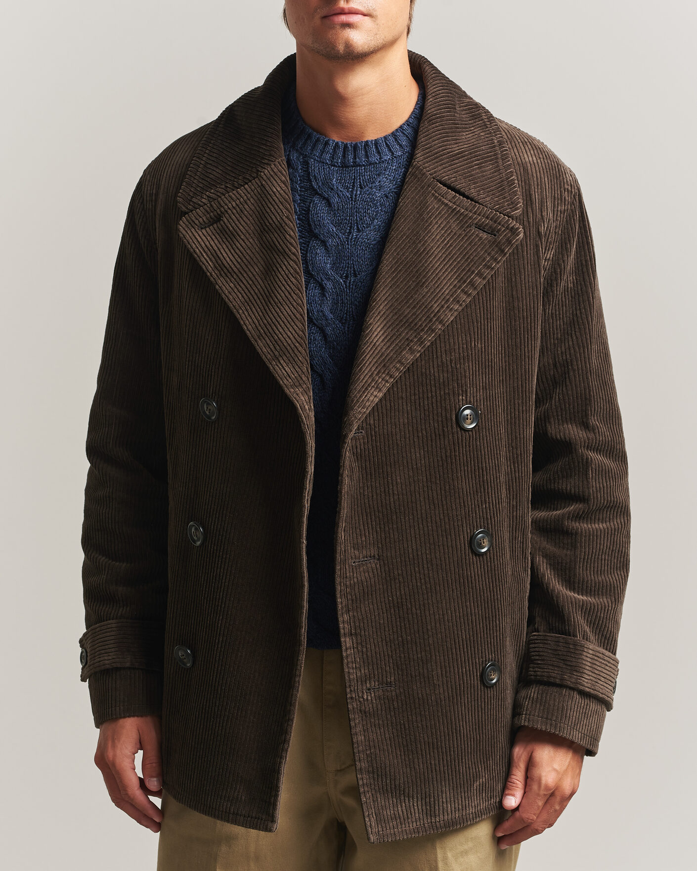 Heren | Jassen | Gant | Corduroy Peacoat Black Brown