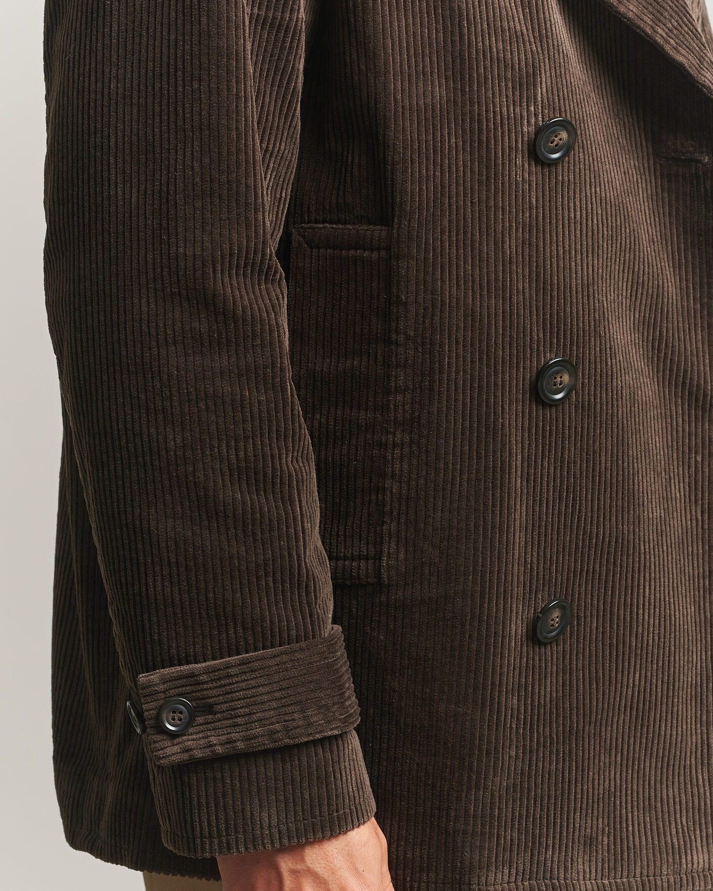 Heren | Jassen | Gant | Corduroy Peacoat Black Brown