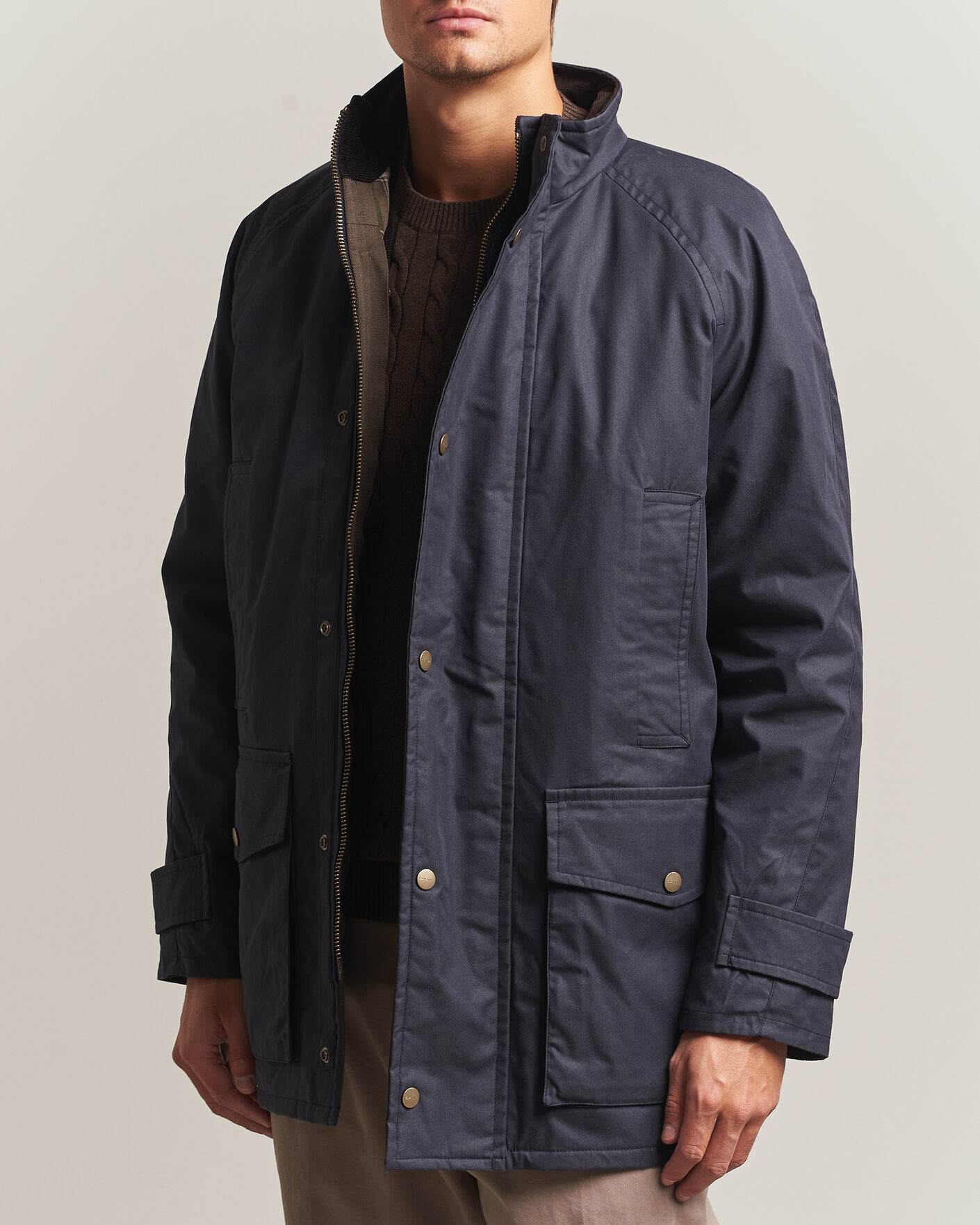 Homme | Manteaux Et Vestes | Gant | Waxed Double Decker Jacket Evening Blue