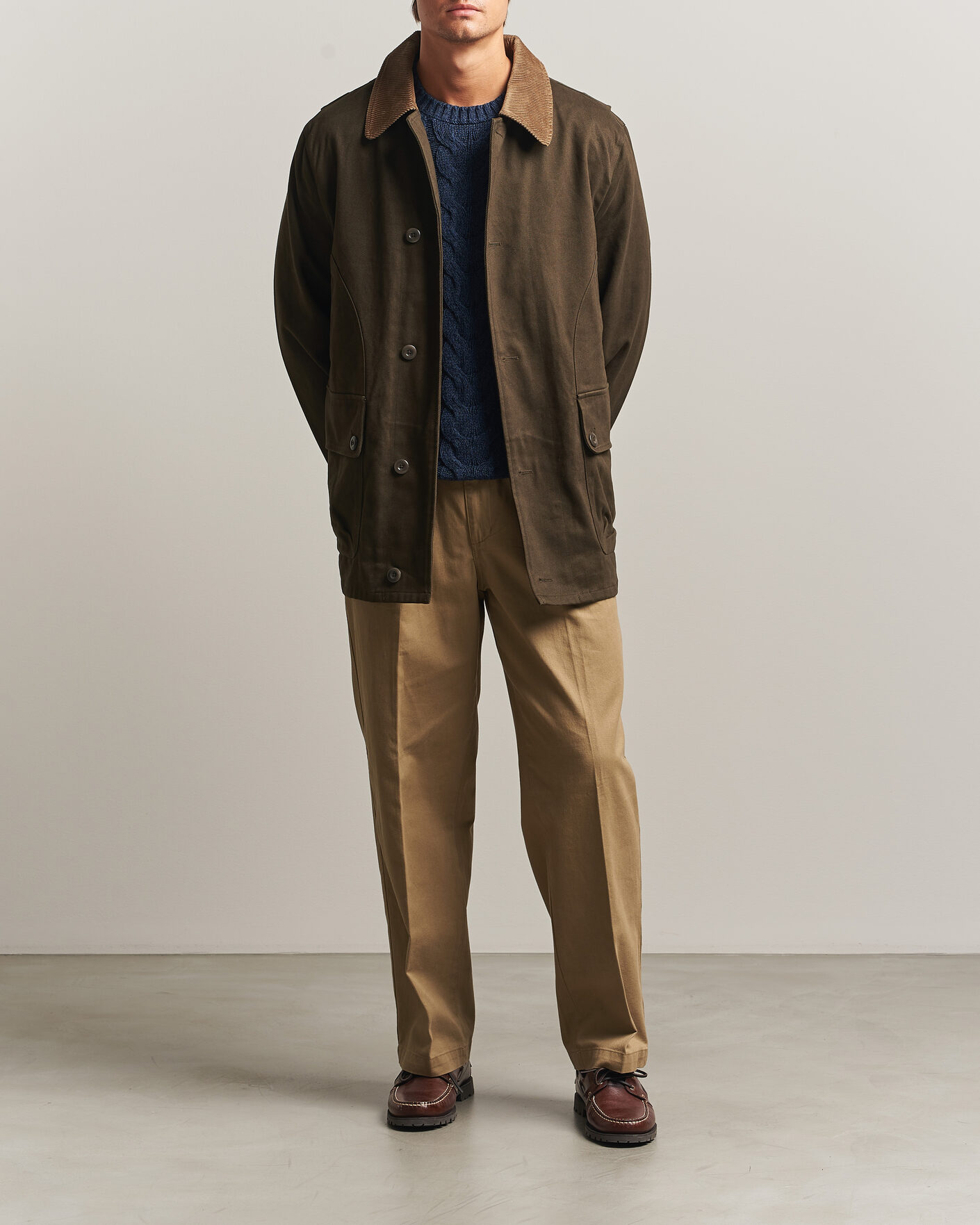 Homme | Manteaux Et Vestes | Gant | Moleskin Decker Jacket Dark Moss Green
