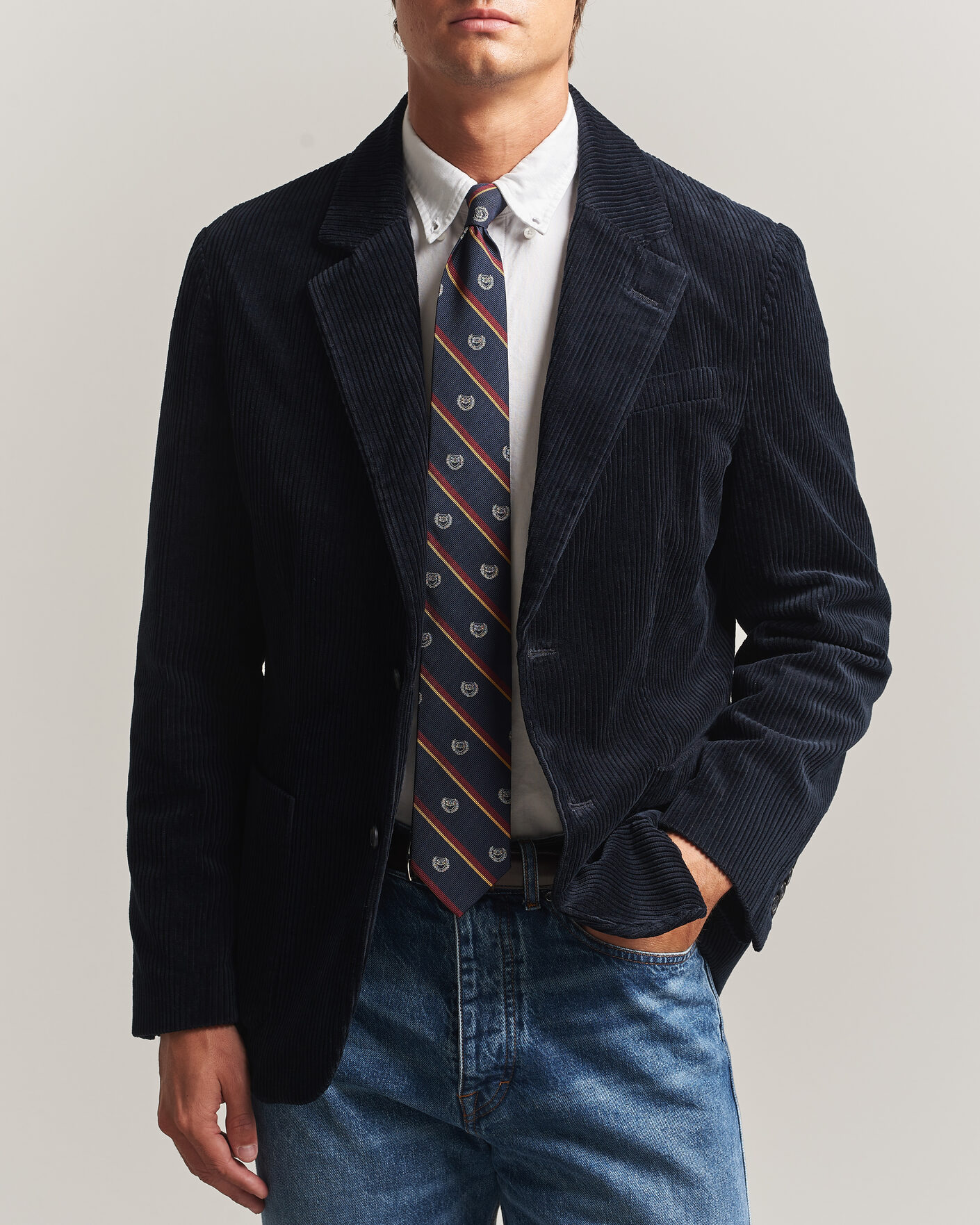 Heren | Blazers | Gant | Corduroy Blazer Evening Blue