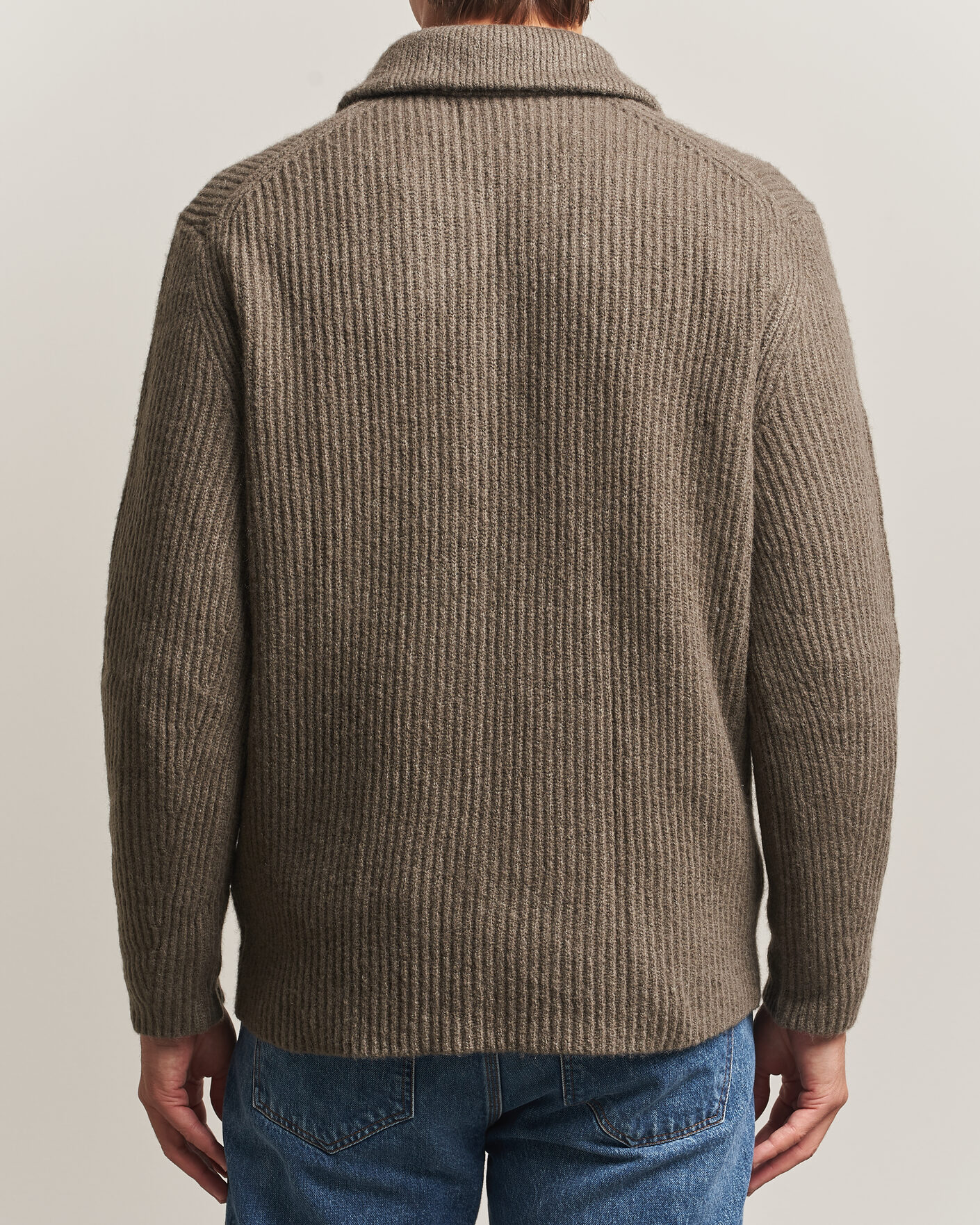 Heren | Truien | Gant | Wool/Yak Knitted Cardigan Faded Taupe