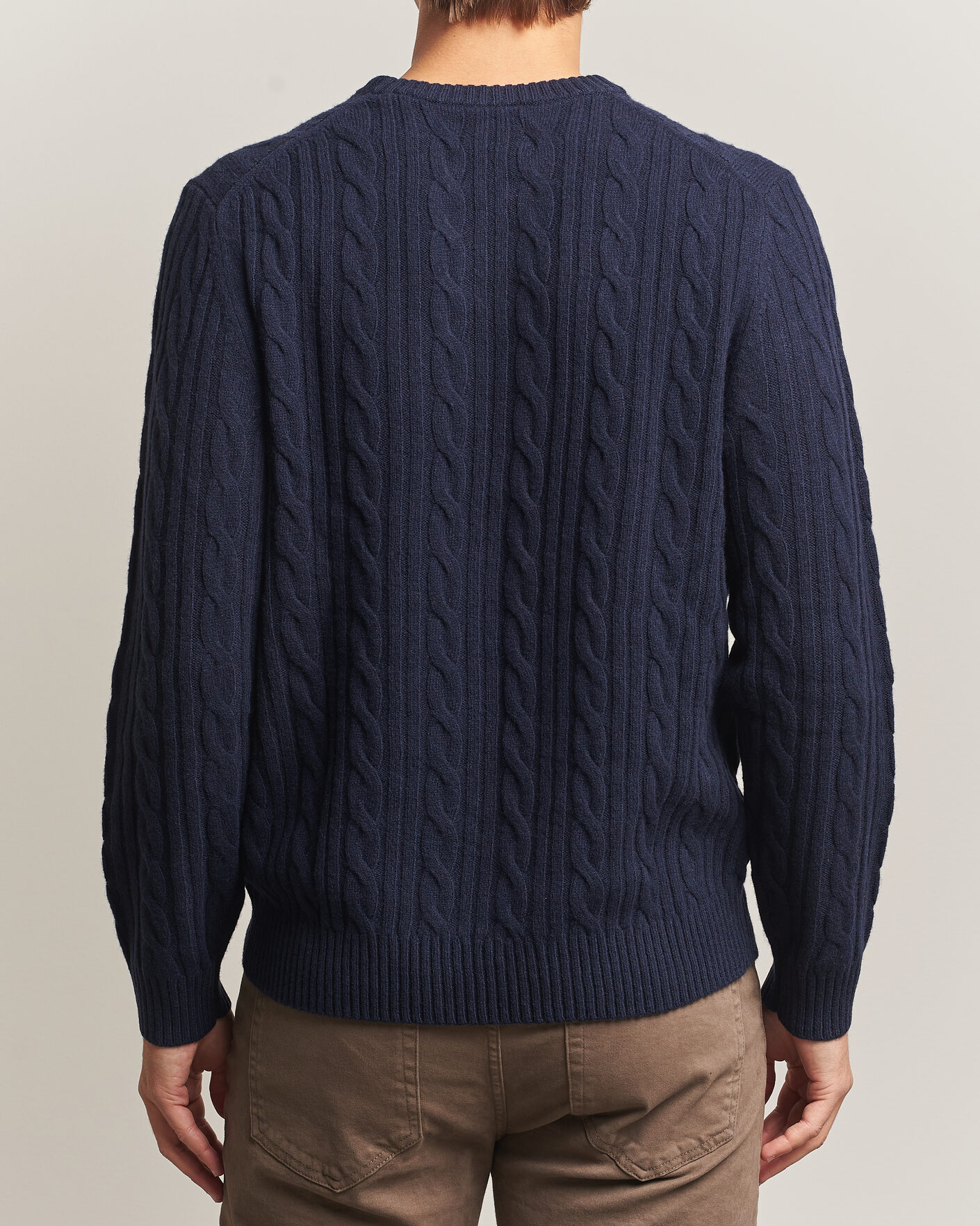 Heren | Truien | Gant | Lambswool Cable Crew Neck Evening Blue