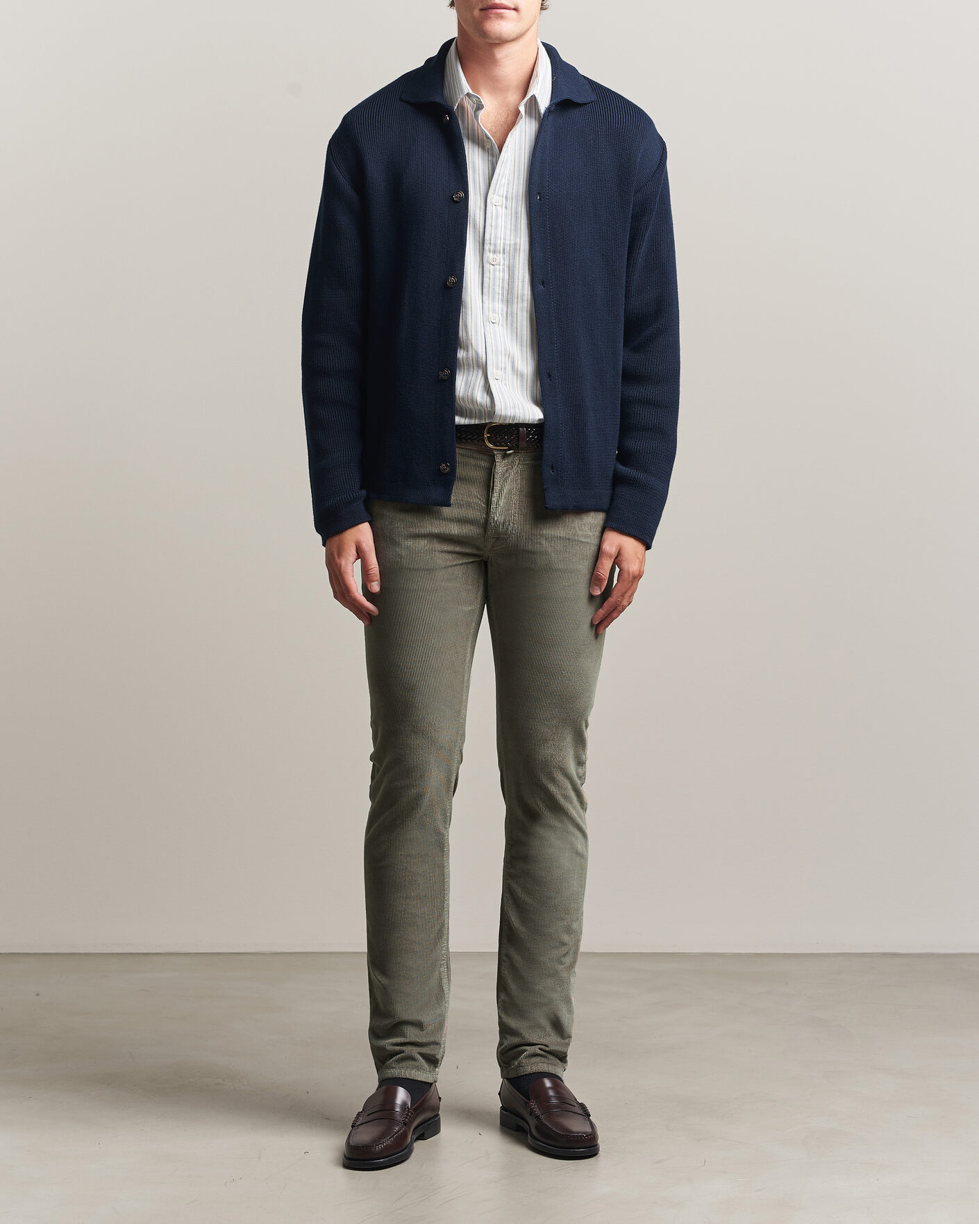 Homme | Pantalons | Jacob Cohën | Bard 5-Pocket Medium Corduroy Trousers Taupe