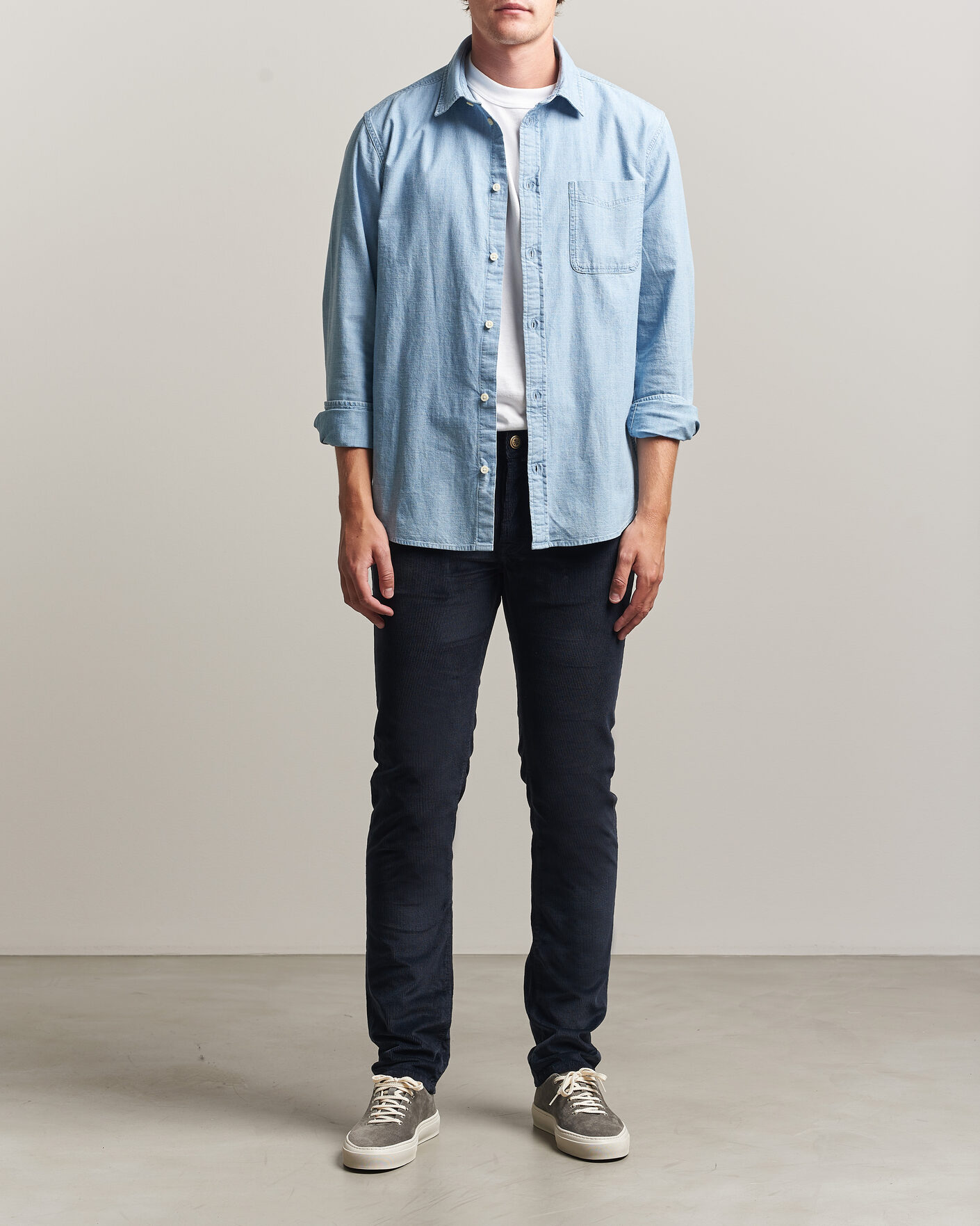 Homme | Pantalons | Jacob Cohën | Bard 5-Pocket Medium Corduroy Trousers Navy