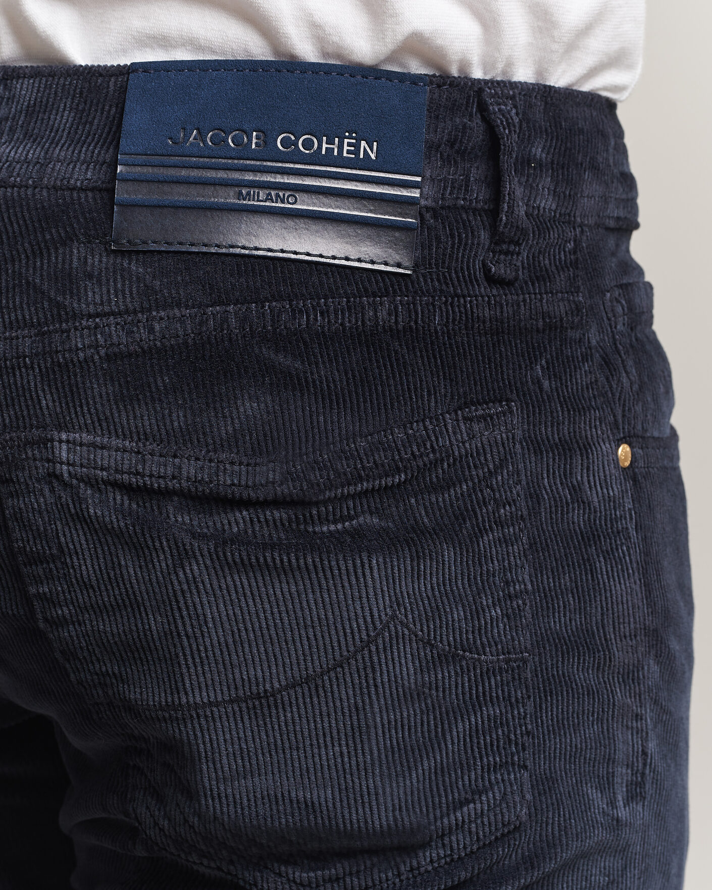 Homme | Pantalons | Jacob Cohën | Bard 5-Pocket Medium Corduroy Trousers Navy