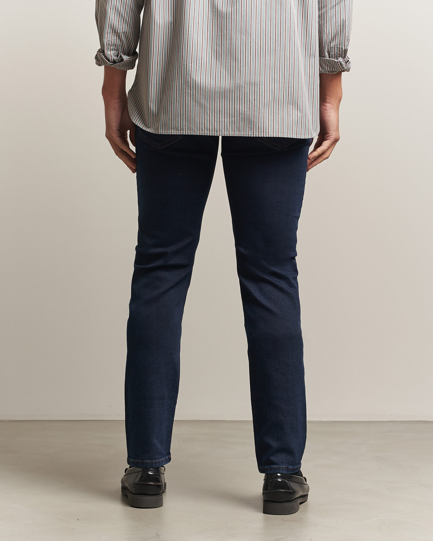 Heren | Jeans | Jacob Cohën | Nick Slim Fit Rinse Wash Stretch Jeans Dark Blue